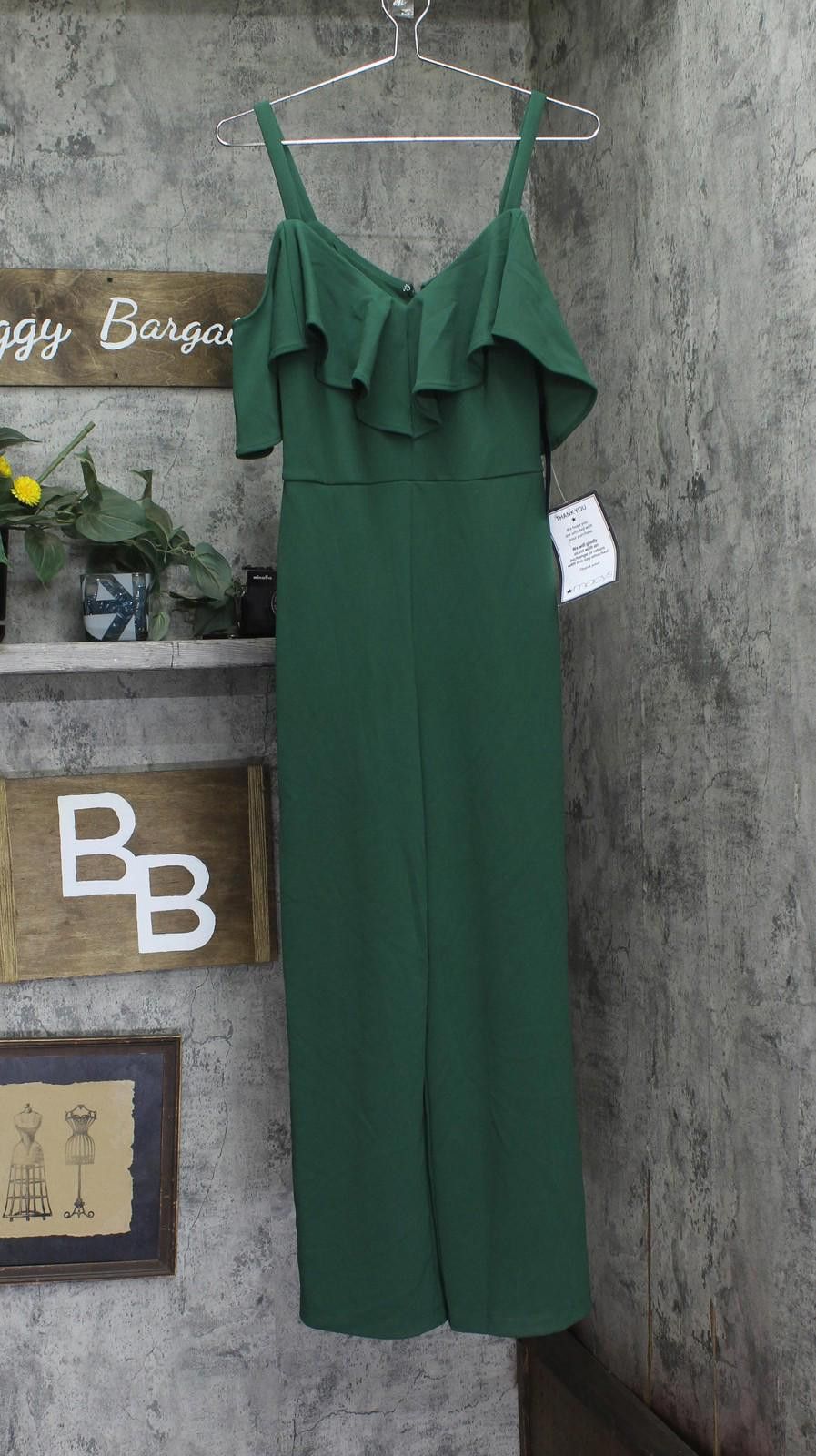 Other Rachel By Rachel Roy The Shoulder Ruffle Jumpsuit Green Xs Size 26" / US 2 / IT 38 - 1 Thumbnail