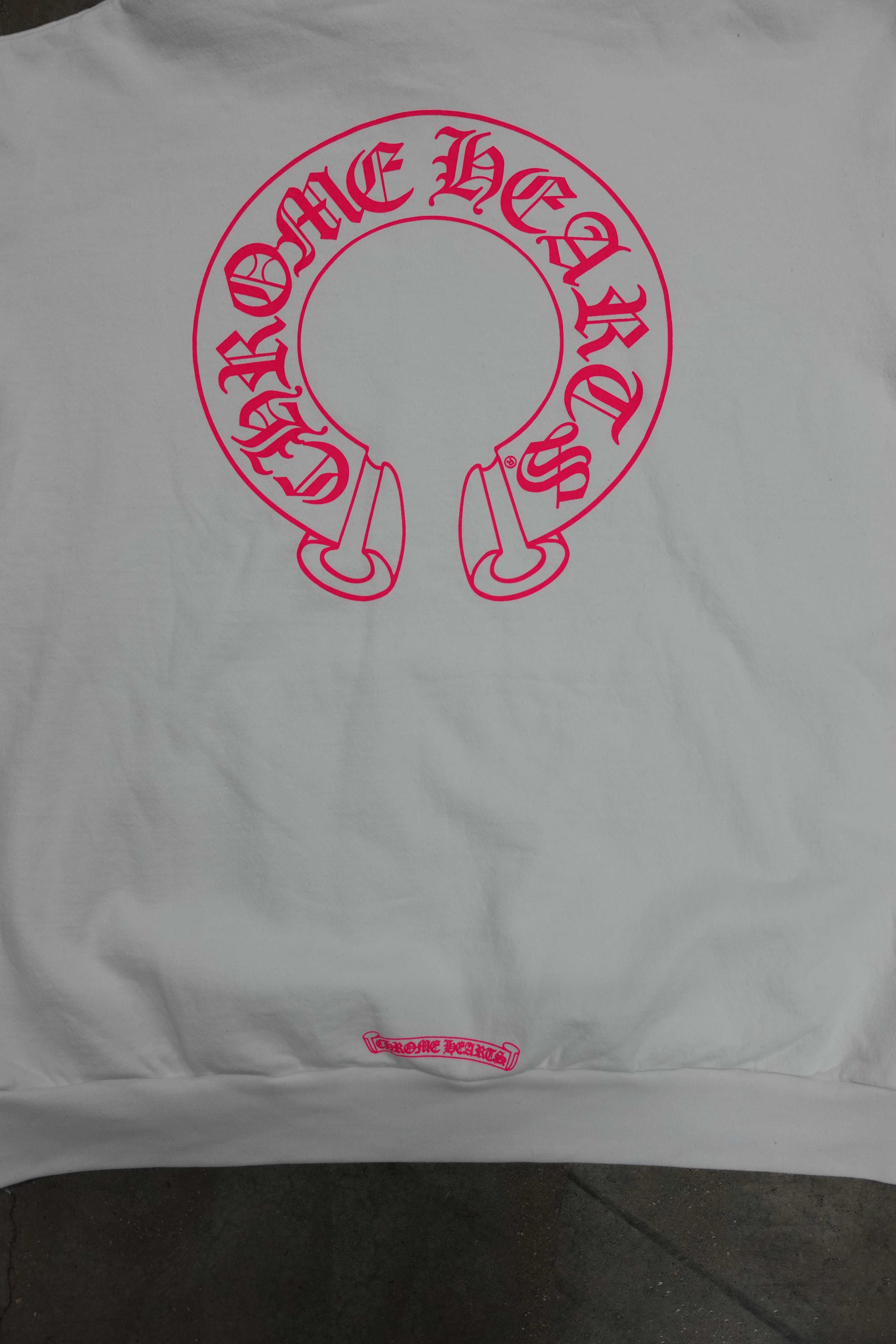 Chrome Hearts CHROME HEARTS FLORAL HORSESHOE PULLOVER HOODIE WHITE PINK Size US XL / EU 56 / 4 - 5 Thumbnail