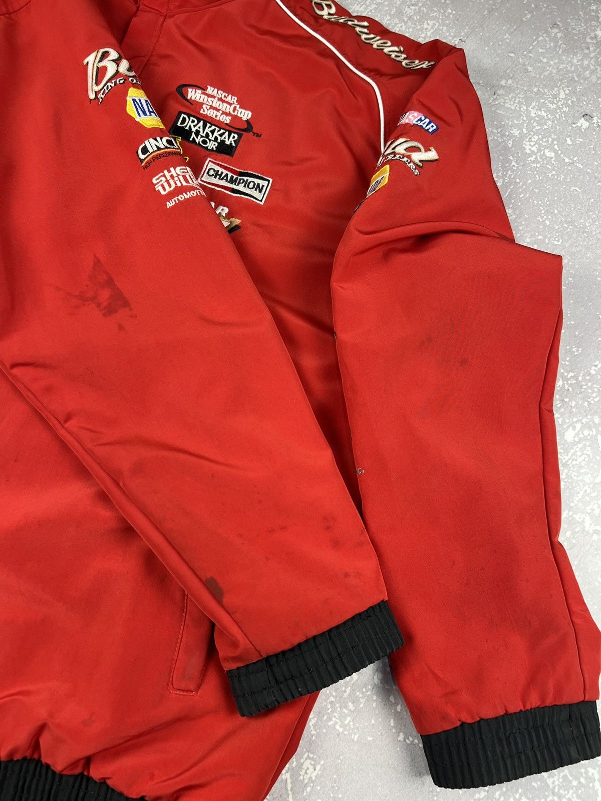 NASCAR Vintage Bud Nascar Racing Jacket with patches XXL Mens Red Size US XXL / EU 58 / 5 - 6 Thumbnail