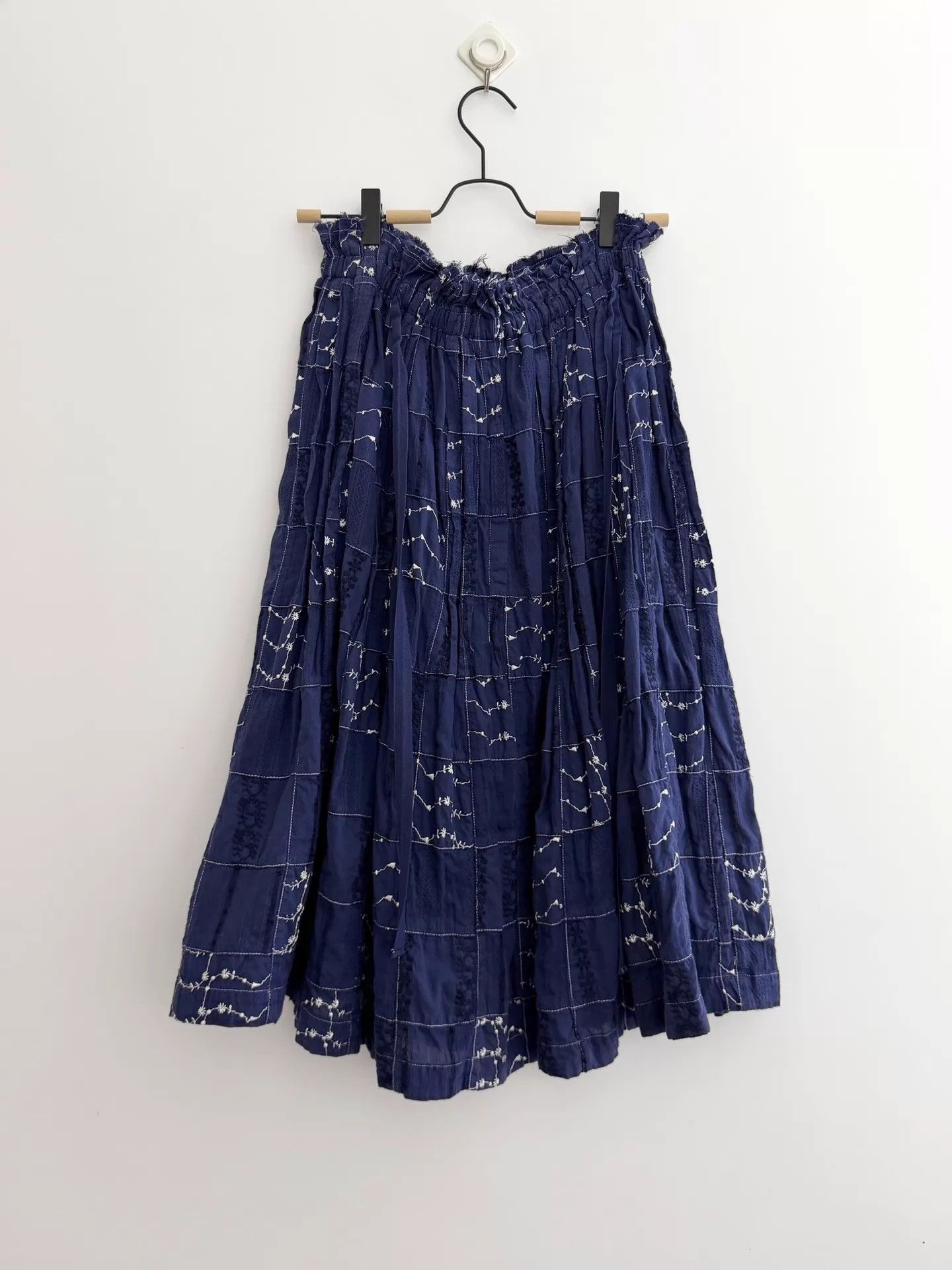 Comme des Garcons CDG Blue Dyed Embroidered Patchwork Skirt S Size 26" / US 2 / IT 38 - 5 Thumbnail