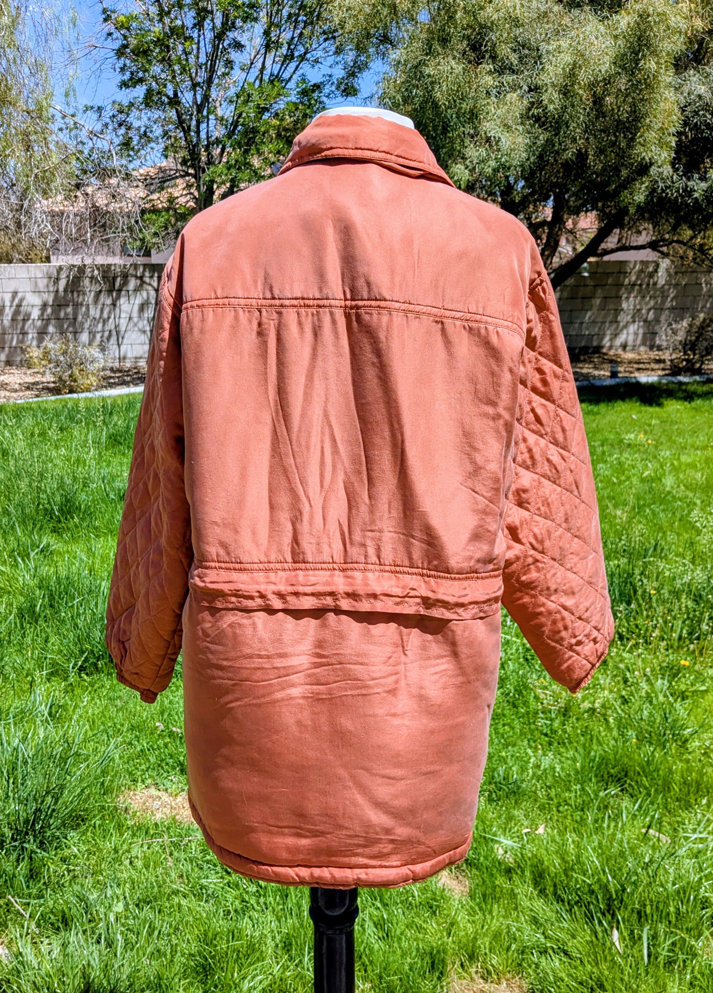 Other Vintage Silk Mongo Jacket Womens XS Persimmon Parka Coat Size XS / US 0-2 / IT 36-38 - 4 Thumbnail