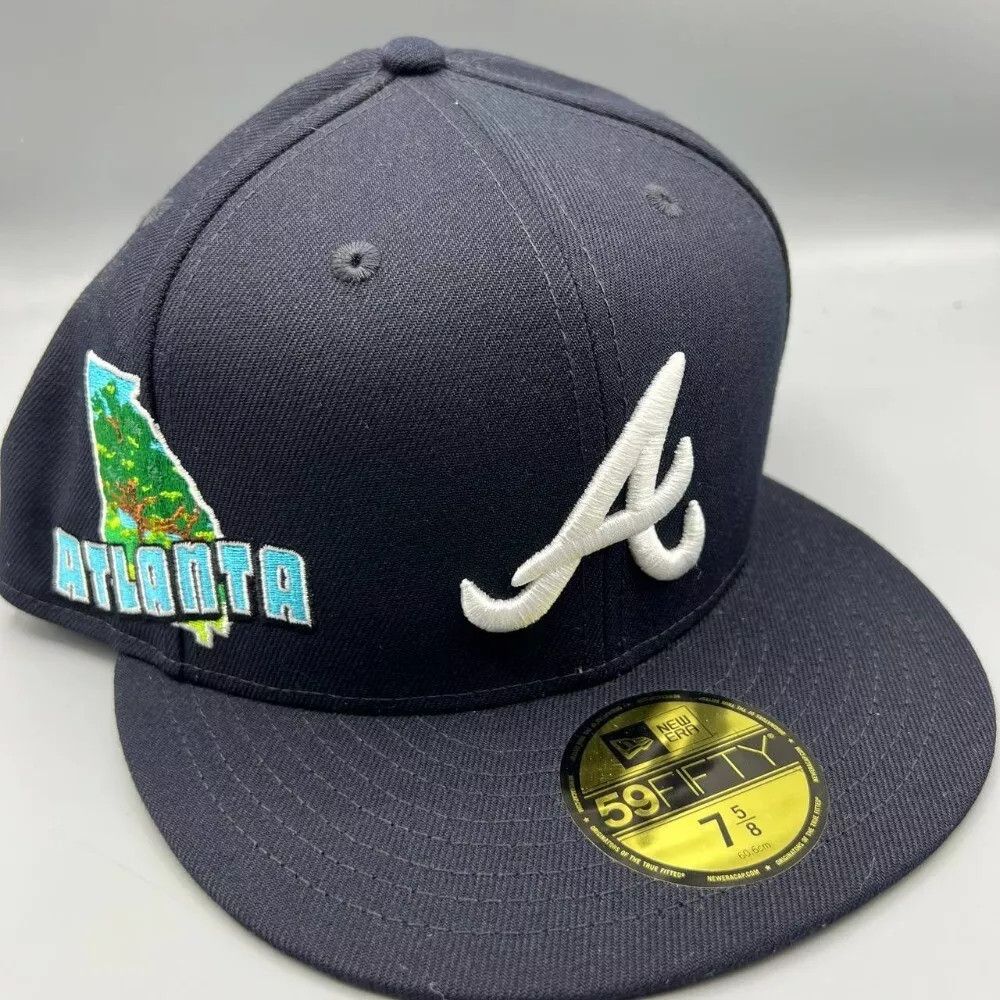 Atlanta Braves Hat Men 7 5/8 59Fifty New Era Fitted Cap