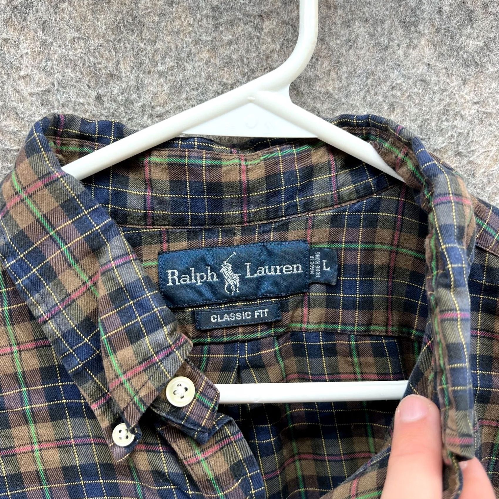 Ralph Lauren VINTAGE Ralph Lauren Shirt Mens L Brown Plaid Button-Down Classic Preppy Size US L / EU 52-54 / 3 - 7 Thumbnail
