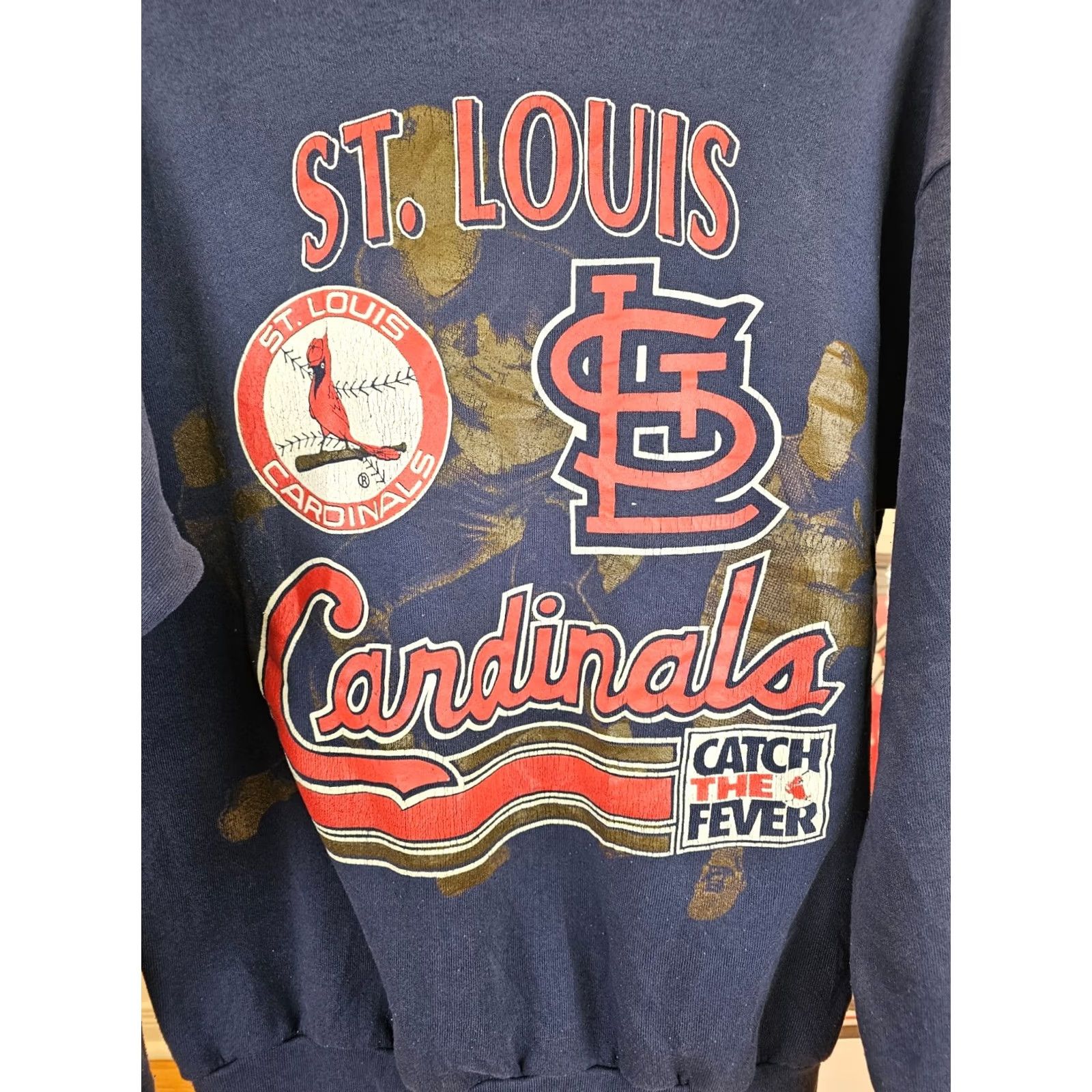Fruit Of The Loom VINTAGE ST-LOUIS CARDINALS CATCH THE FEVER MLB BLUE SWEATSHIRT SZ XLARGE 90' Size US XL / EU 56 / 4 - 2 Thumbnail