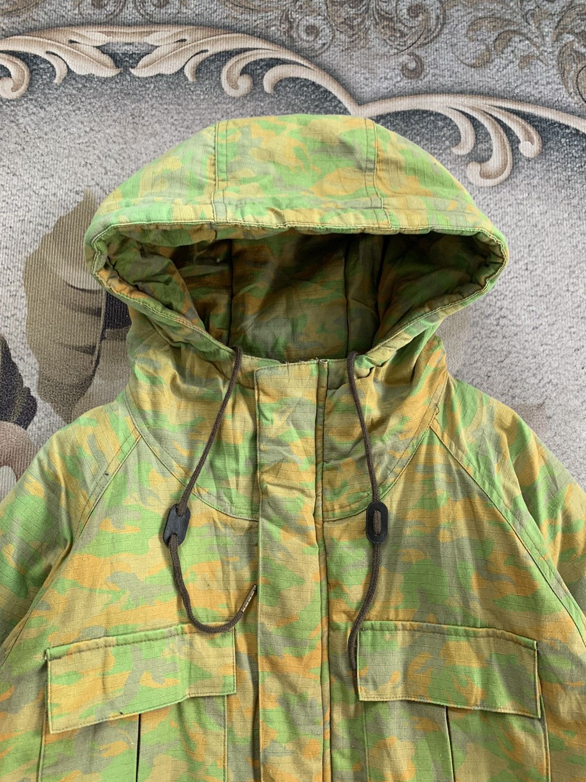 Japanese Brand Kriff Mayor Camo Fire Wood World Wide Camp Jacket Hooded Size US S / EU 44-46 / 1 - 5 Thumbnail