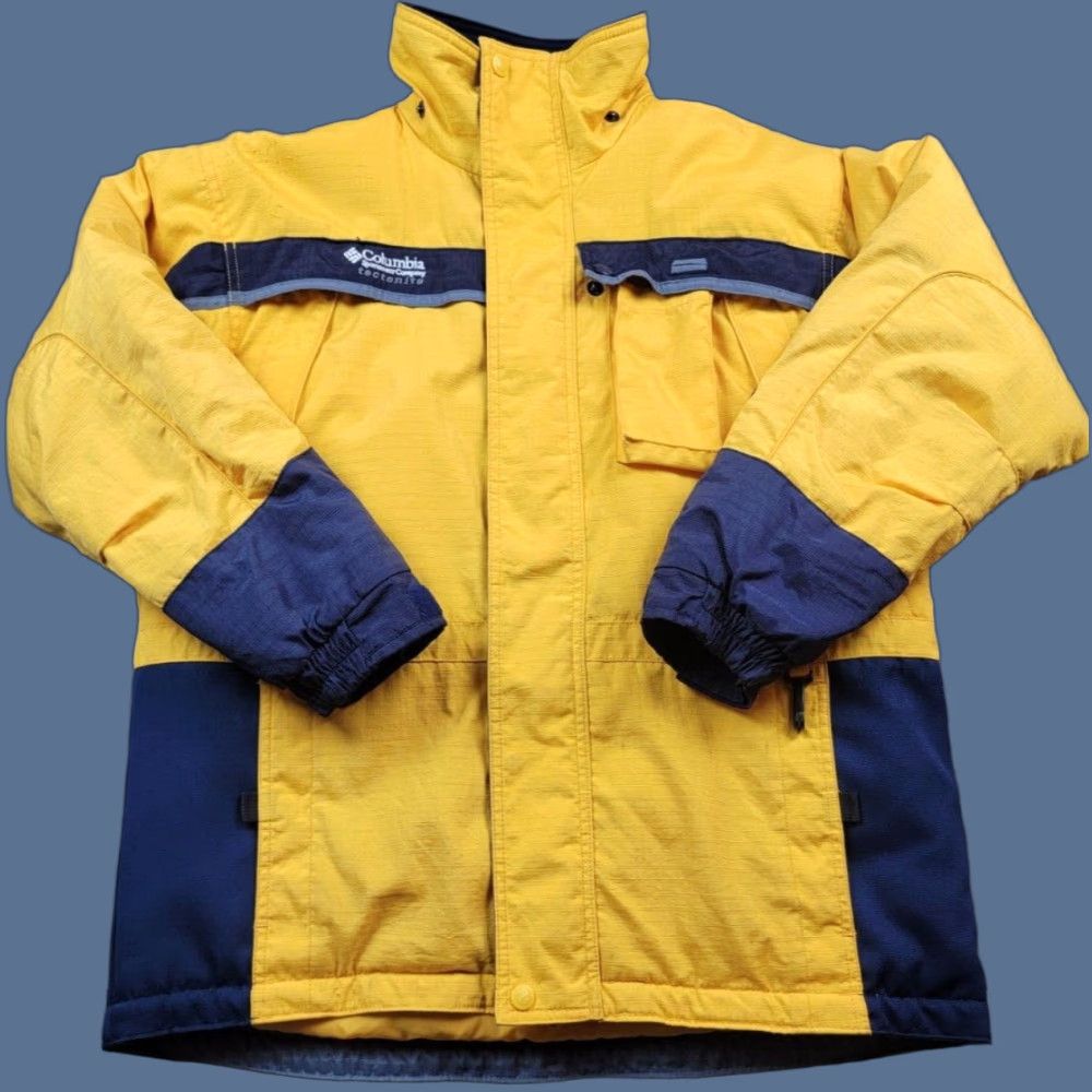 Vintage Columbia Jacket Mens Large Yellow Full Zip Nylon Softshell Outdoor Puffer Insulated Pockets Logo Outdoor Size US L / EU 52-54 / 3 - 1 Thumbnail