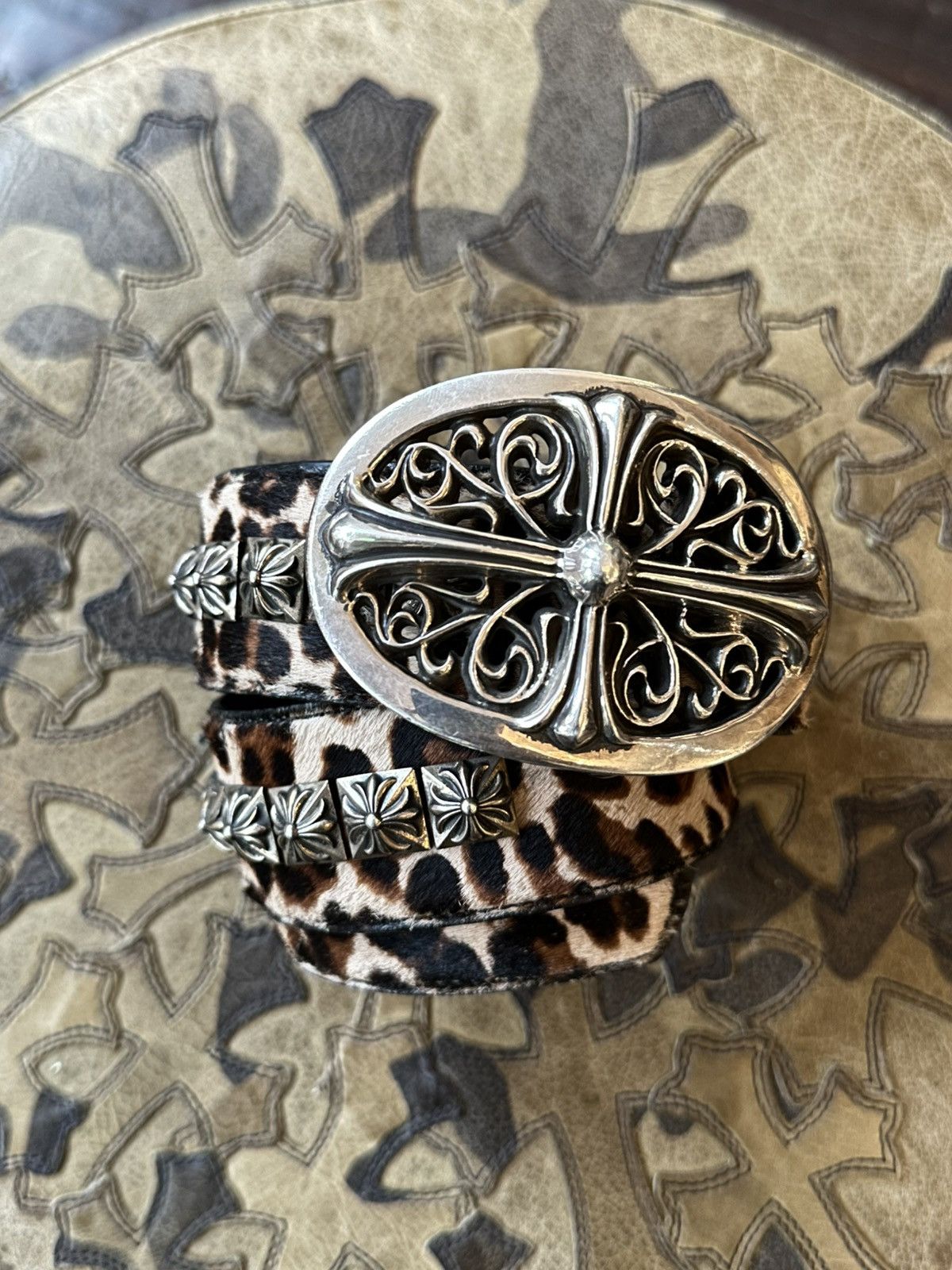 Chrome Hearts CHROME HEARTS 1/10 LEOPARD STUD BELT !!! | Grailed