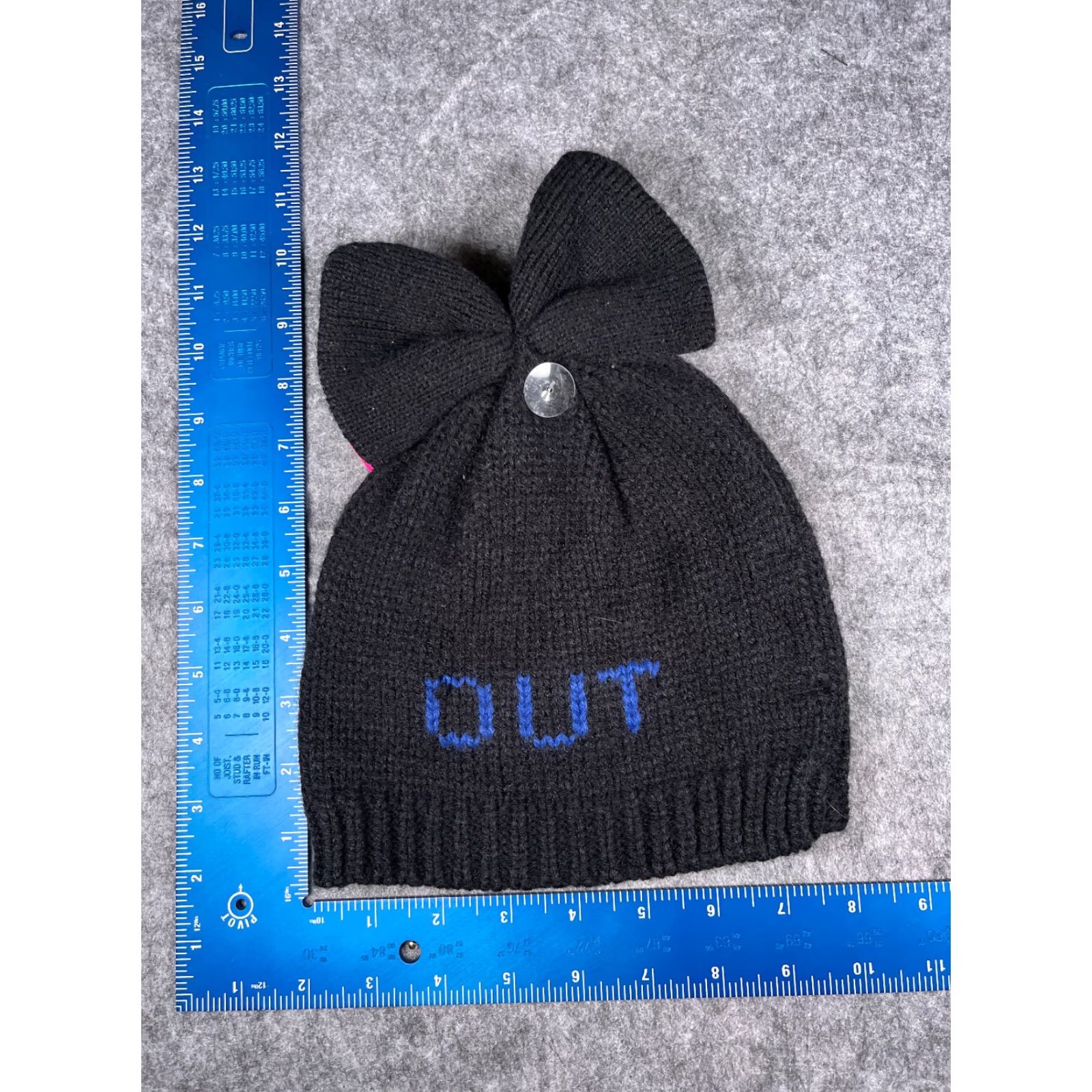 Betsey Johnson Betsey Johnson Beanie Toque Women One Size Black Knit Bow Adjustable Lightweight Size ONE SIZE - 4 Thumbnail