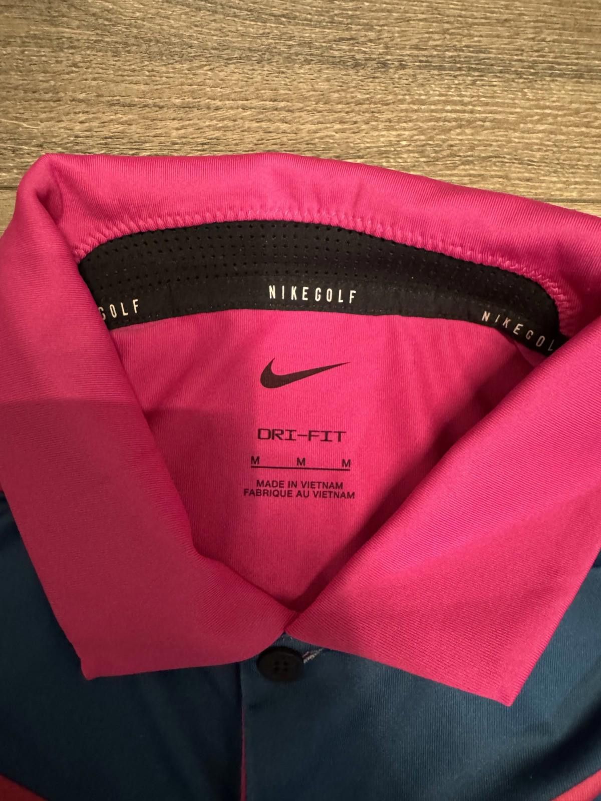 Nike Nike Golf Polo Shirt Mens Medium Pink Black Tour Performance Size US M / EU 48-50 / 2 - 4 Thumbnail