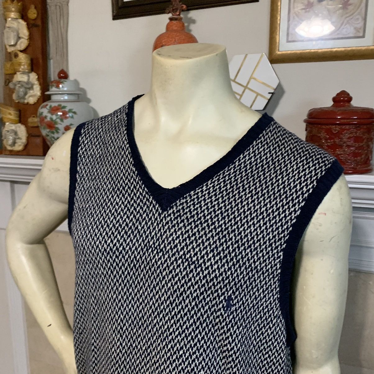 Polo Ralph Lauren Herringbone V neck pull over sweater vest Size US M / EU 48-50 / 2 - 4 Thumbnail