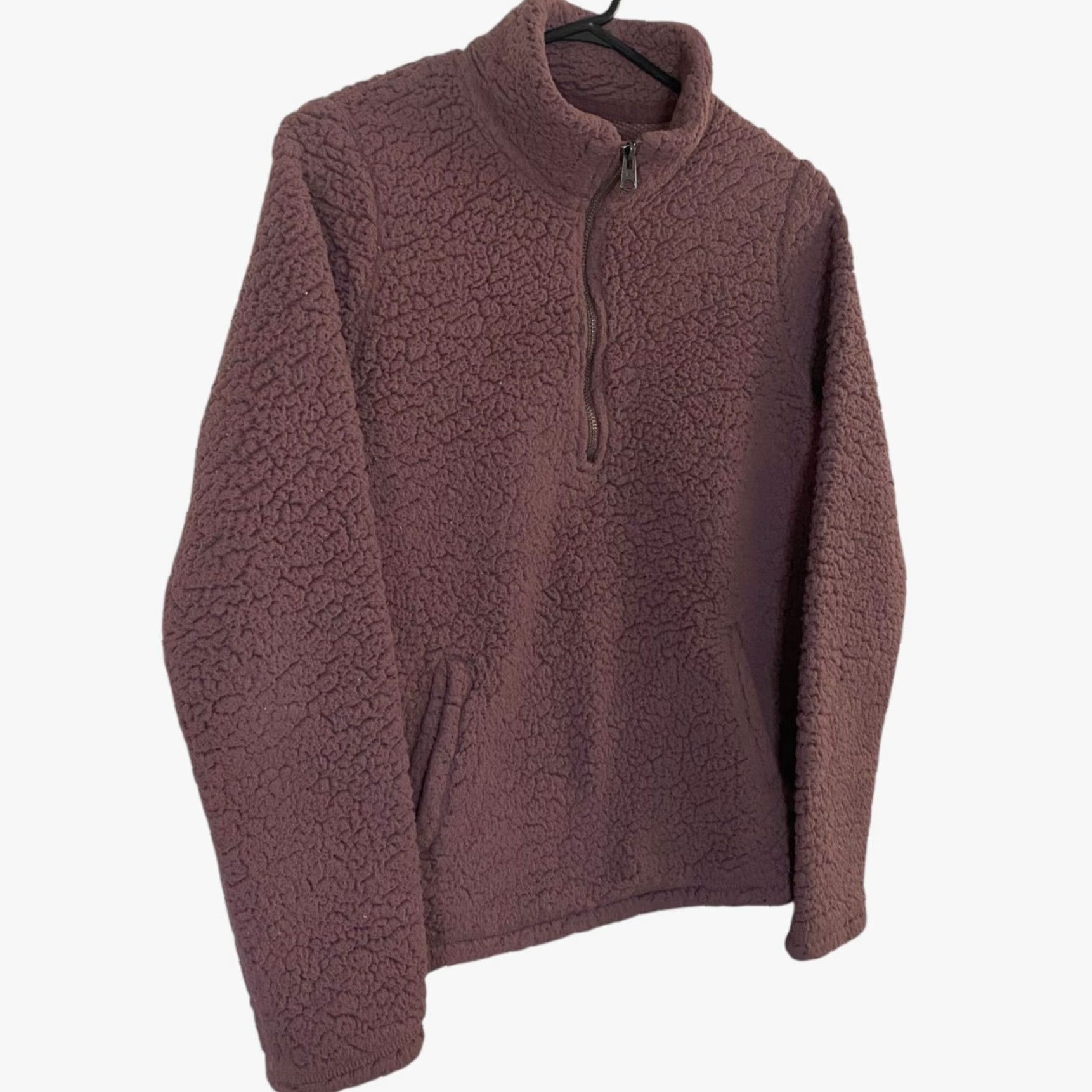 Abercrombie & Fitch Abercrombie & Fitch Sherpa Half-Zip Teddy Sweater Mauve Pink Women's Size Small Size S / US 4 / IT 40 - 3 Thumbnail