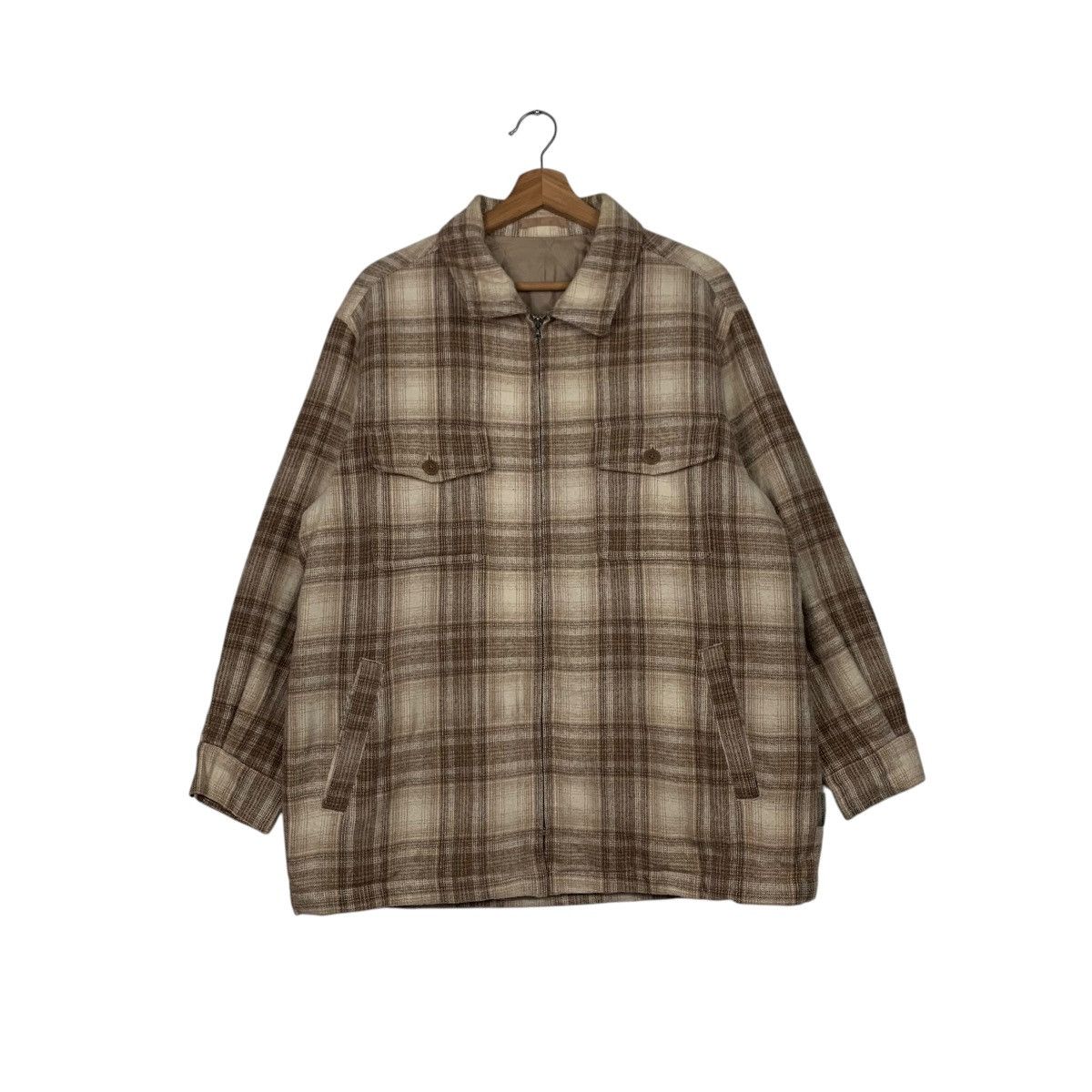 Japanese Brand CROCODILE Checked Four Pocket Flannel Jacket #1662-C74 Size US M / EU 48-50 / 2 - 1 Thumbnail