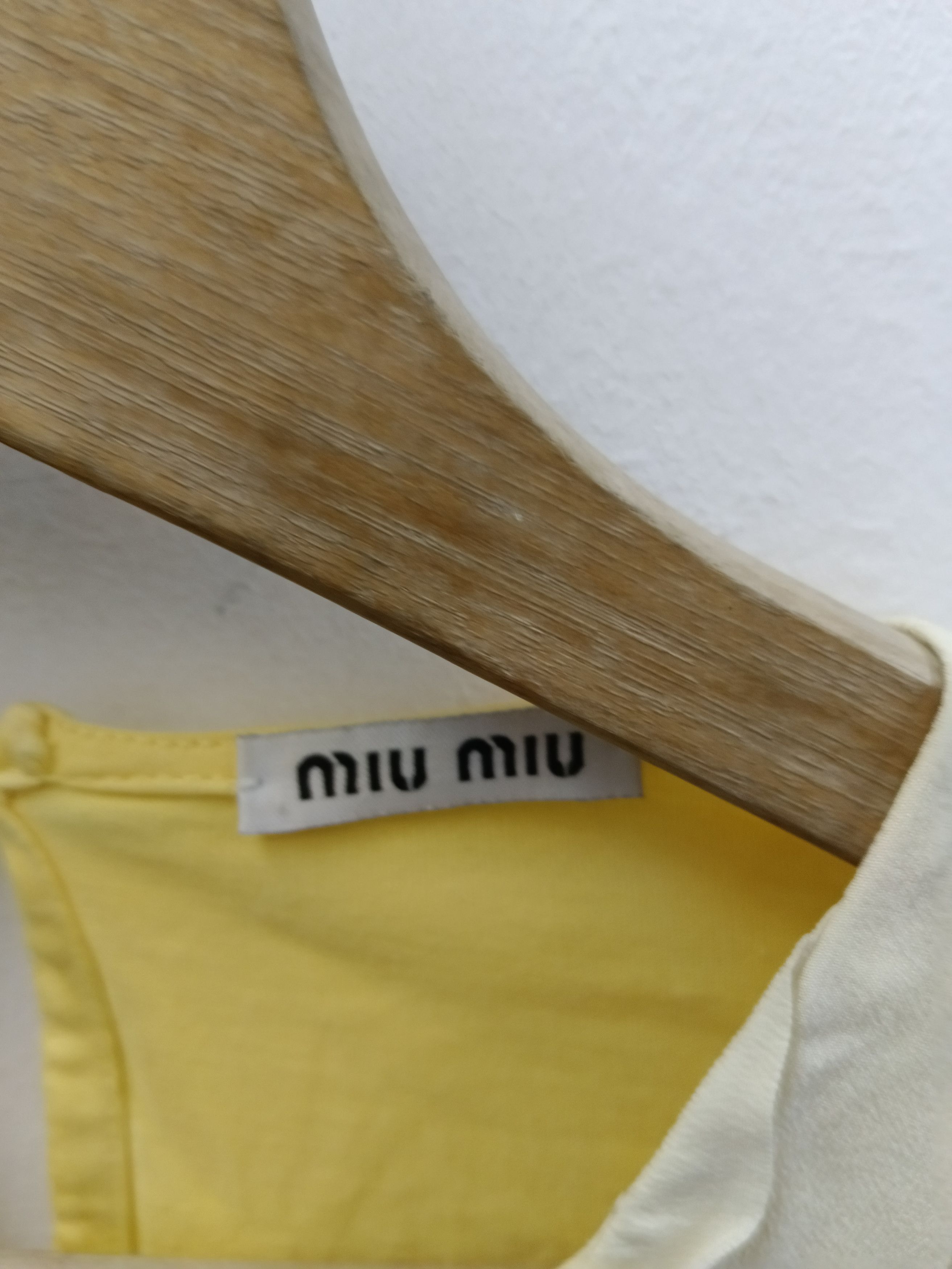 Miu Miu Miu Miu Pastel Yellow Ruffle Blouse - Silk Blend Bib Size M / US 6-8 / IT 42-44 - 4 Thumbnail
