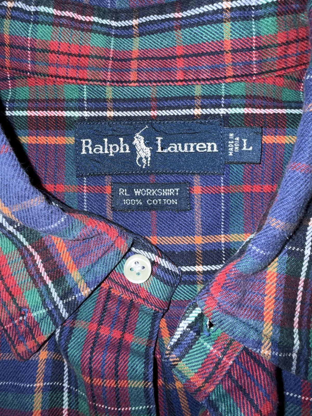 Polo Ralph Lauren Vintage Ralph Lauren RL Work Shirt Plaid Button Up Size US L / EU 52-54 / 3 - 5 Thumbnail