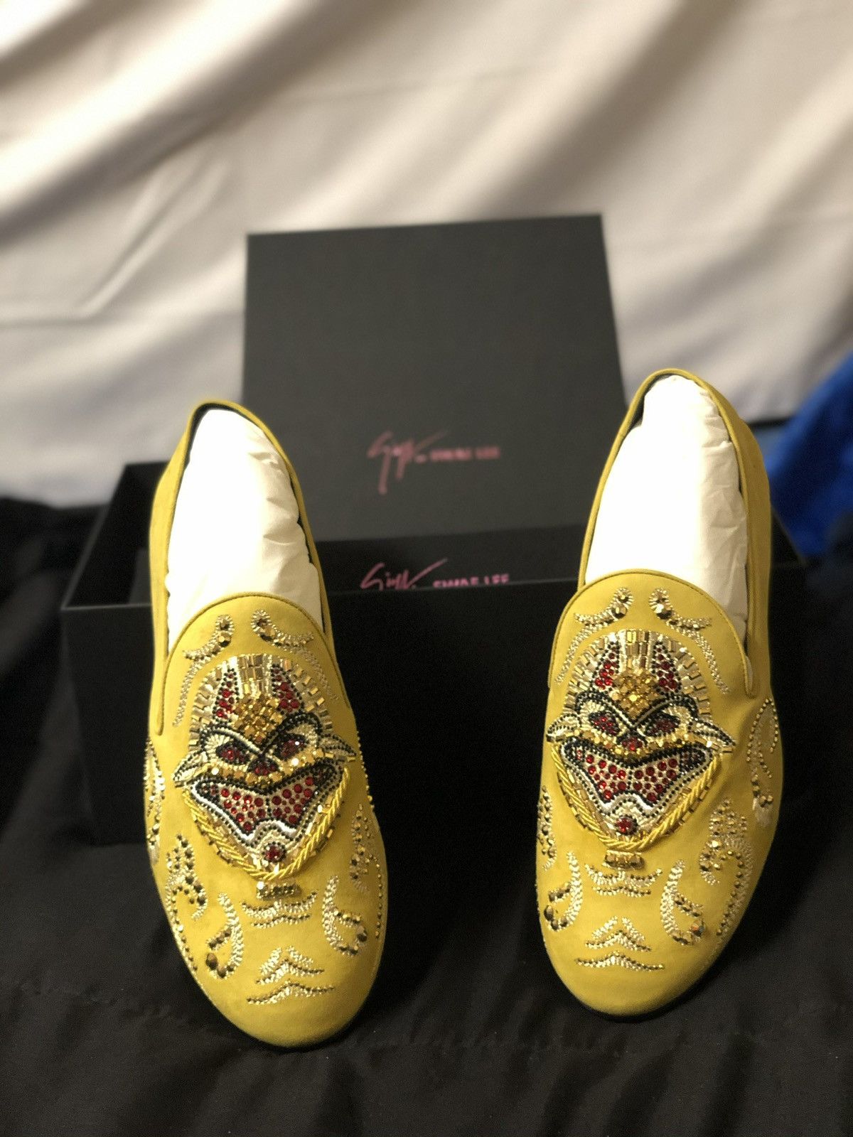 image of Giuseppe Zanotti X Swae Lee Golden Loafers in Yellow Gold, Men's (Size 10)