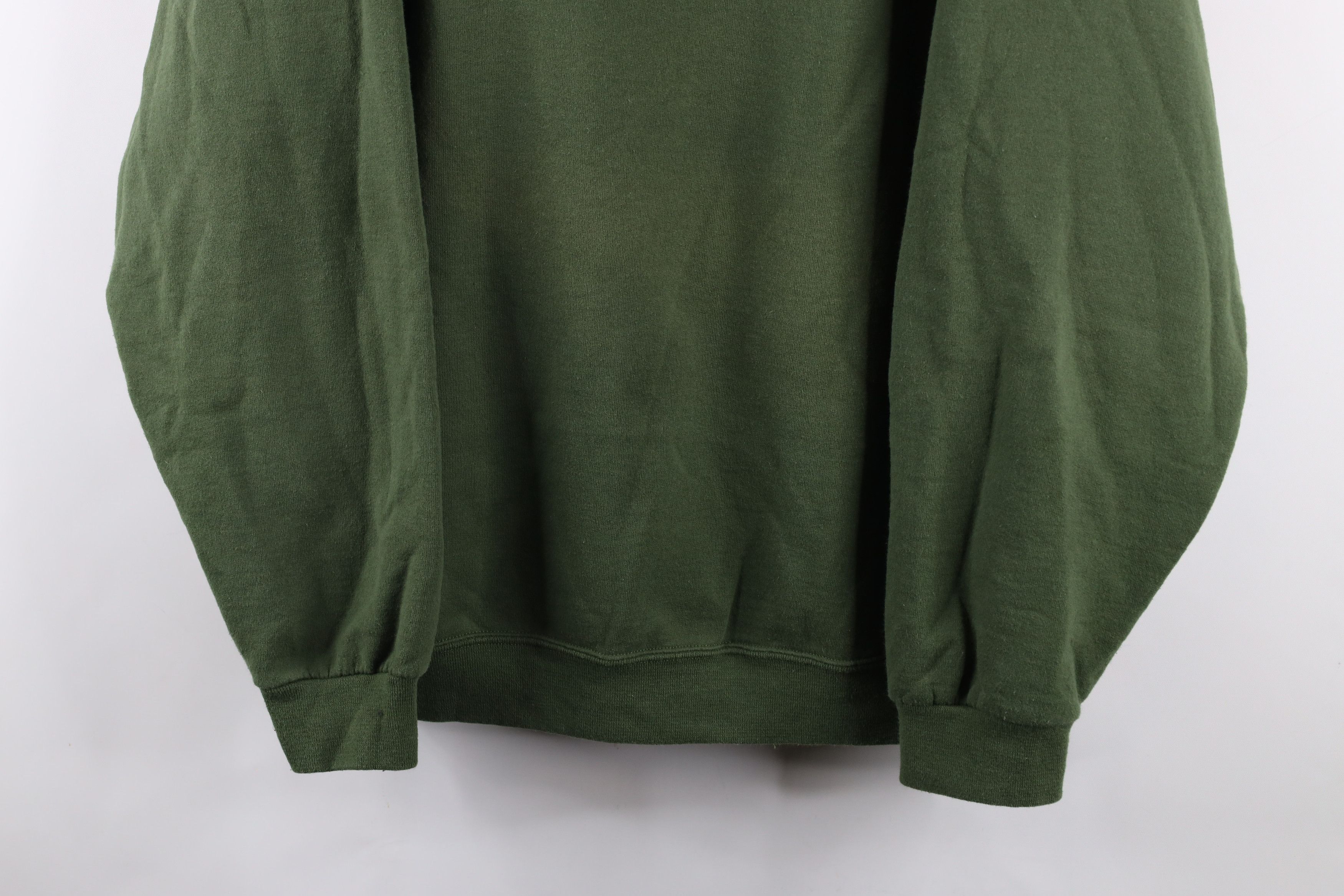 Vintage Vintage 90s Streetwear Blank Crewneck Sweatshirt Army Green Size ONE SIZE - 3 Thumbnail