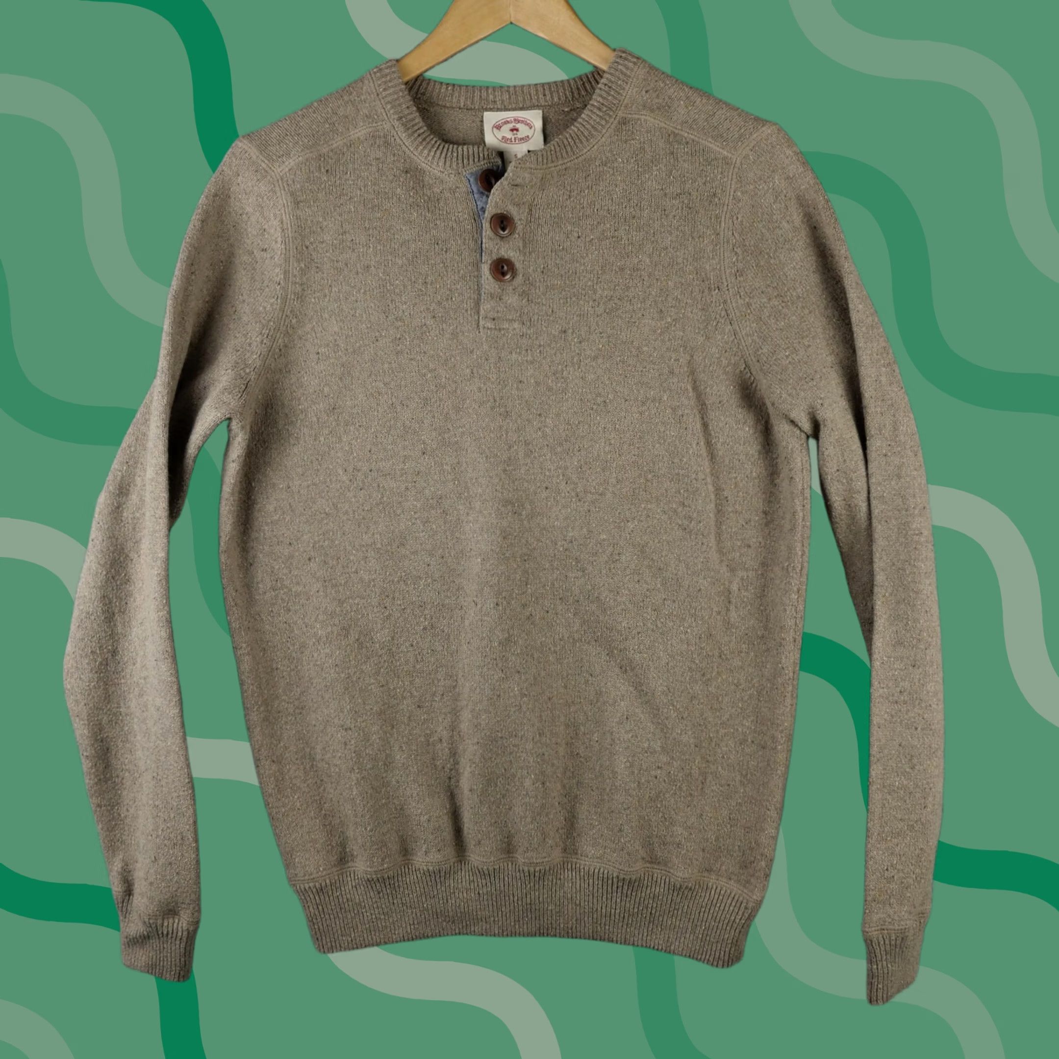 Brooks Brothers Brooks Brothers Red Fleece Sweater Mens S Henley Crew Neck Knit Solid Beige Wool Cotton Nylon All Seasons Casual Size US S / EU 44-46 / 1 - 1 Thumbnail