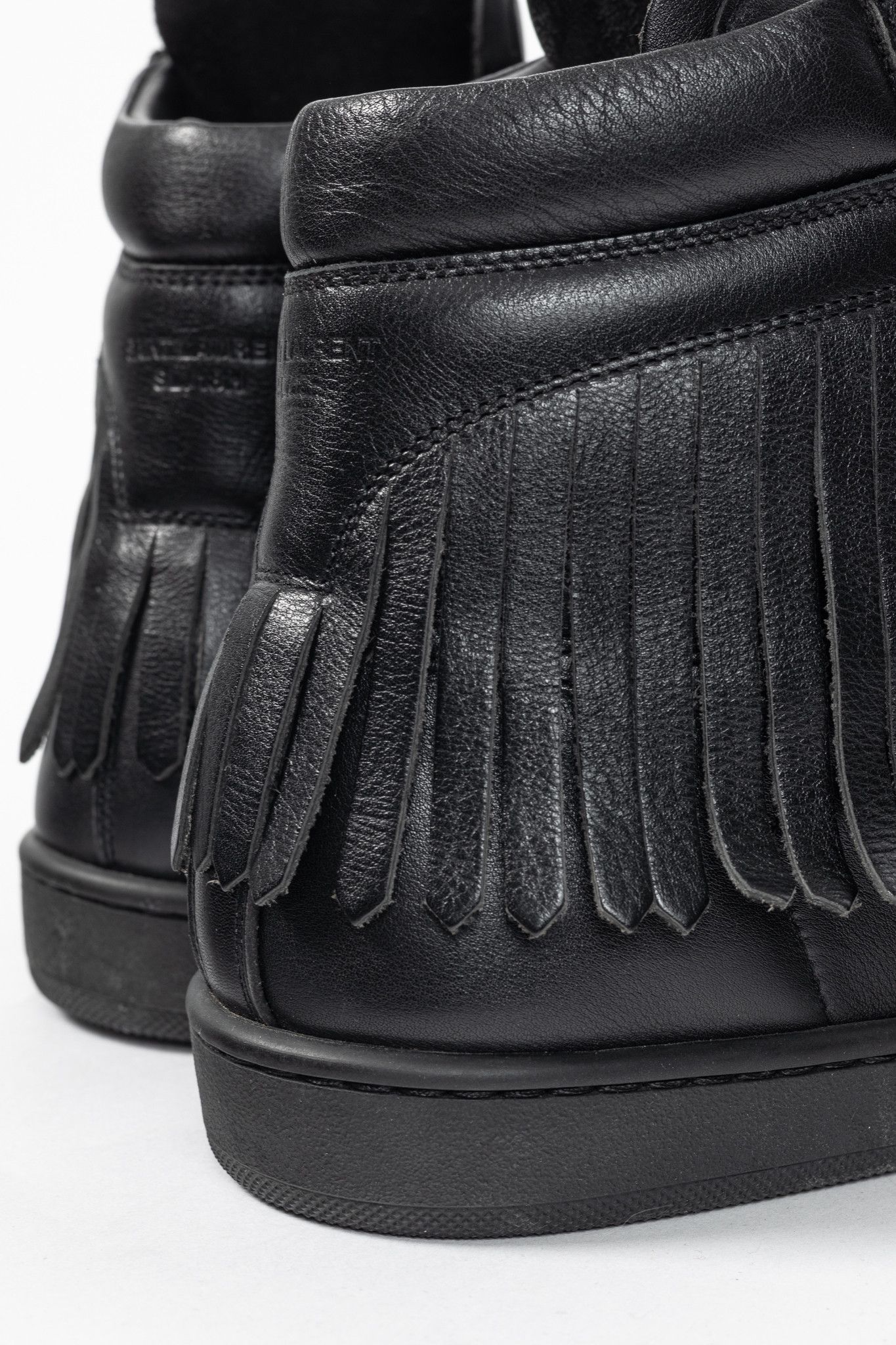 Saint Laurent Paris Saint Laurent SL/18H High Black Fringe High-Top Sneakers Size US 6 / EU 39 - 11 Thumbnail