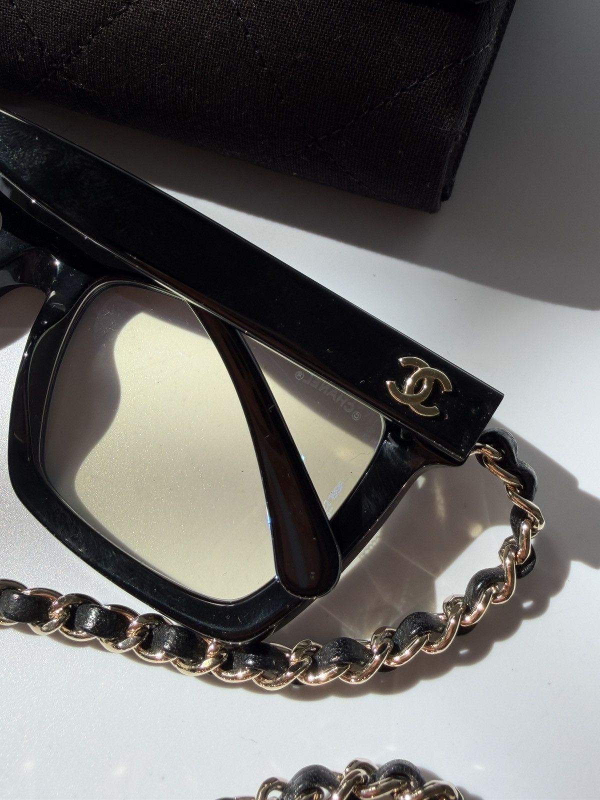 Chanel Chanel Rectangular Coco Mark Chain Sunglasses Size ONE SIZE - 5 Thumbnail