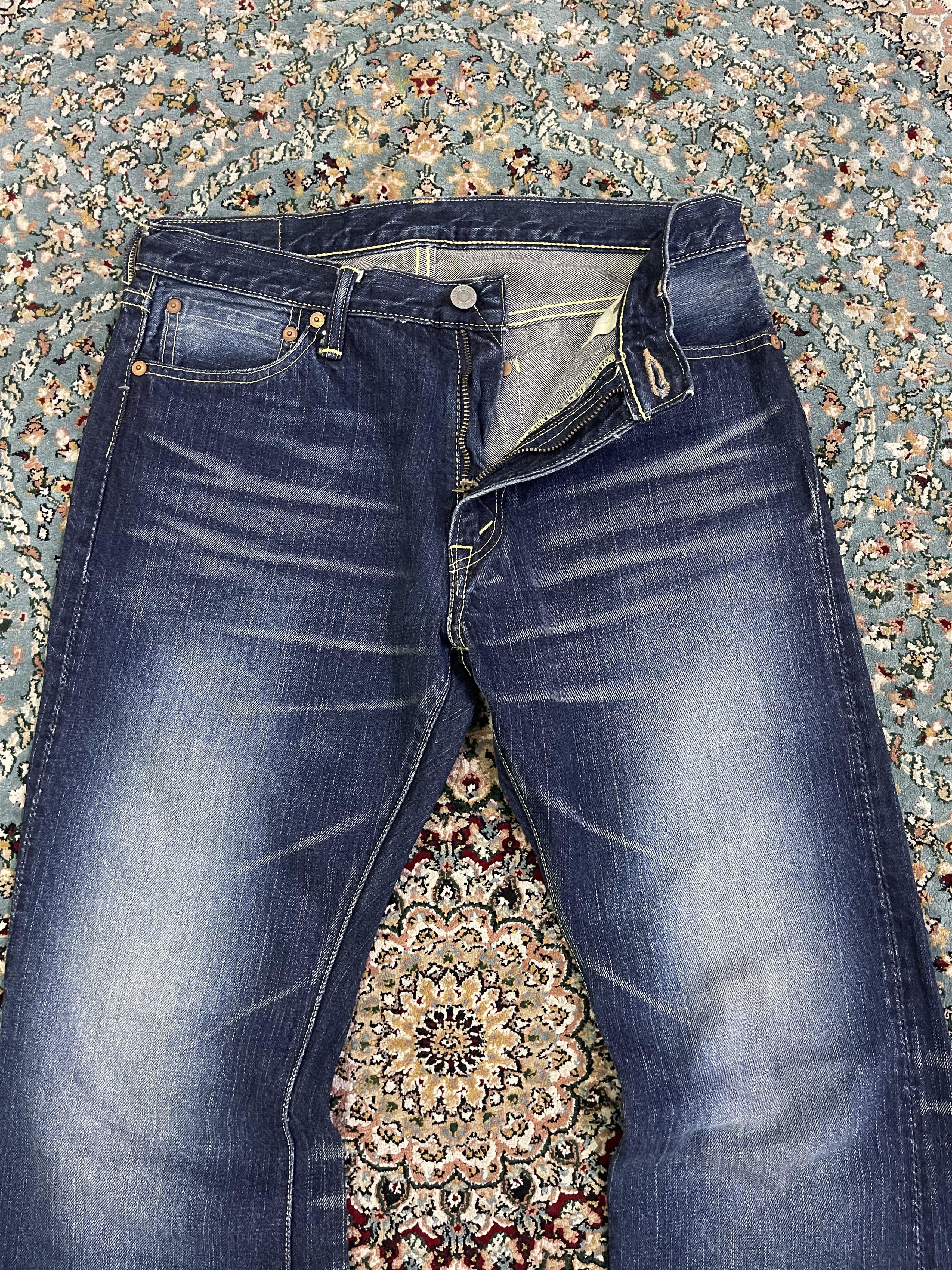 The Flat Head TFH Flared Blue Light Wash Jeans Size US 32 / EU 48 - 3 Thumbnail