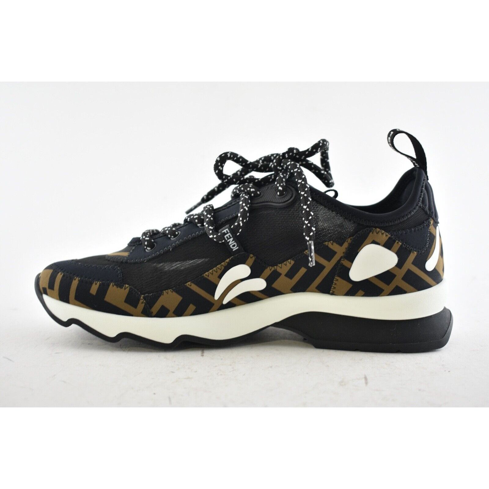 Fendi Fendi Logo Black Brown White Low Top Trainer Sneaker 36.5 Size US 6.5 / IT 36.5 - 7 Thumbnail