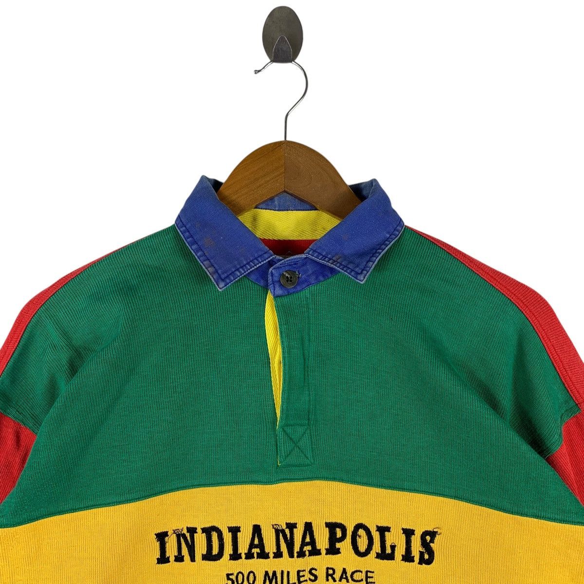 Indian Motorcycle Vintage 90s Indianapolis 500 Motor Speedway Rugby Shirt Size US L / EU 52-54 / 3 - 2 Thumbnail