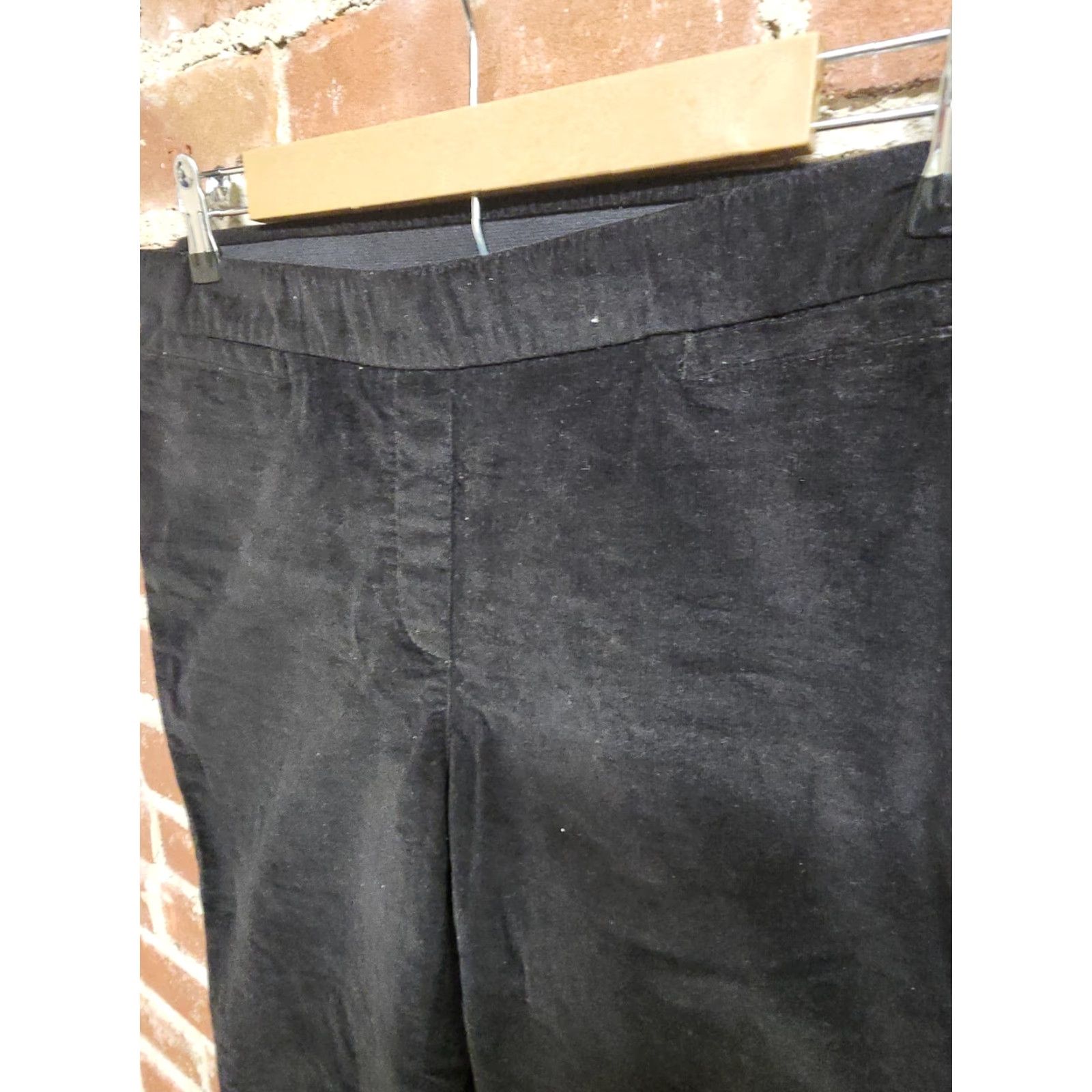J. Jill J. Jill Womens Corduroy Pants Tall 6 Black Straight Leg Side Zip Dress Pants Comfort Stretch Size 28" / US 6 / IT 42 - 4 Thumbnail