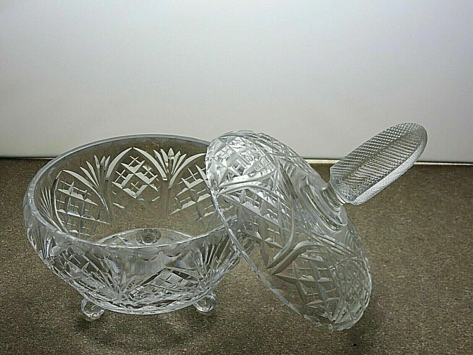 The Unbranded Brand Vintage Cut Glass Crystal Trinket Bowl Candy Bowl 7 7/8" Size ONE SIZE - 4 Thumbnail