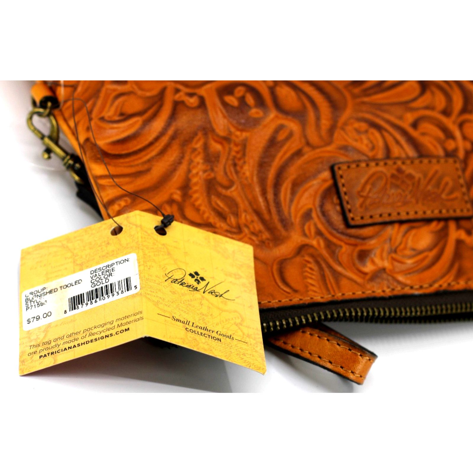 Patricia Nash NWT PATRICIA NASH Valerie Logo Embossed Leather Wristlet Bag Size ONE SIZE - 7 Thumbnail