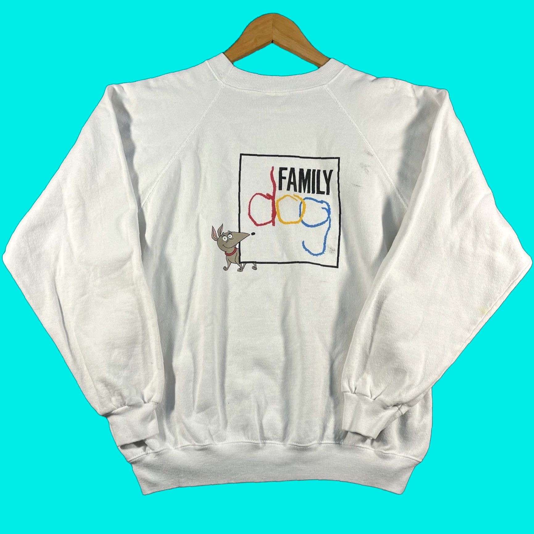Hanes VINTAGE Hanes T-Shirt Cartoon Dog TV Show Promo Crew Neck Short Sleeve XL White 90s Tim Burton Edward Scissorhands Mens Size US XL / EU 56 / 4 - 1 Thumbnail