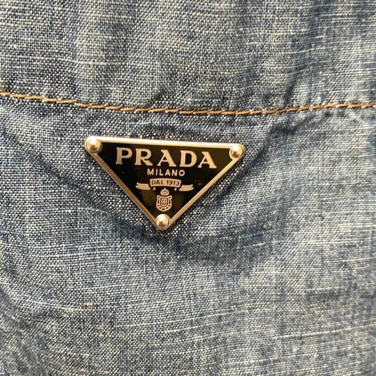 Prada Logo Badge Denim Short Sleeve Shirt Size US XXL / EU 58 / 5 - 3 Thumbnail