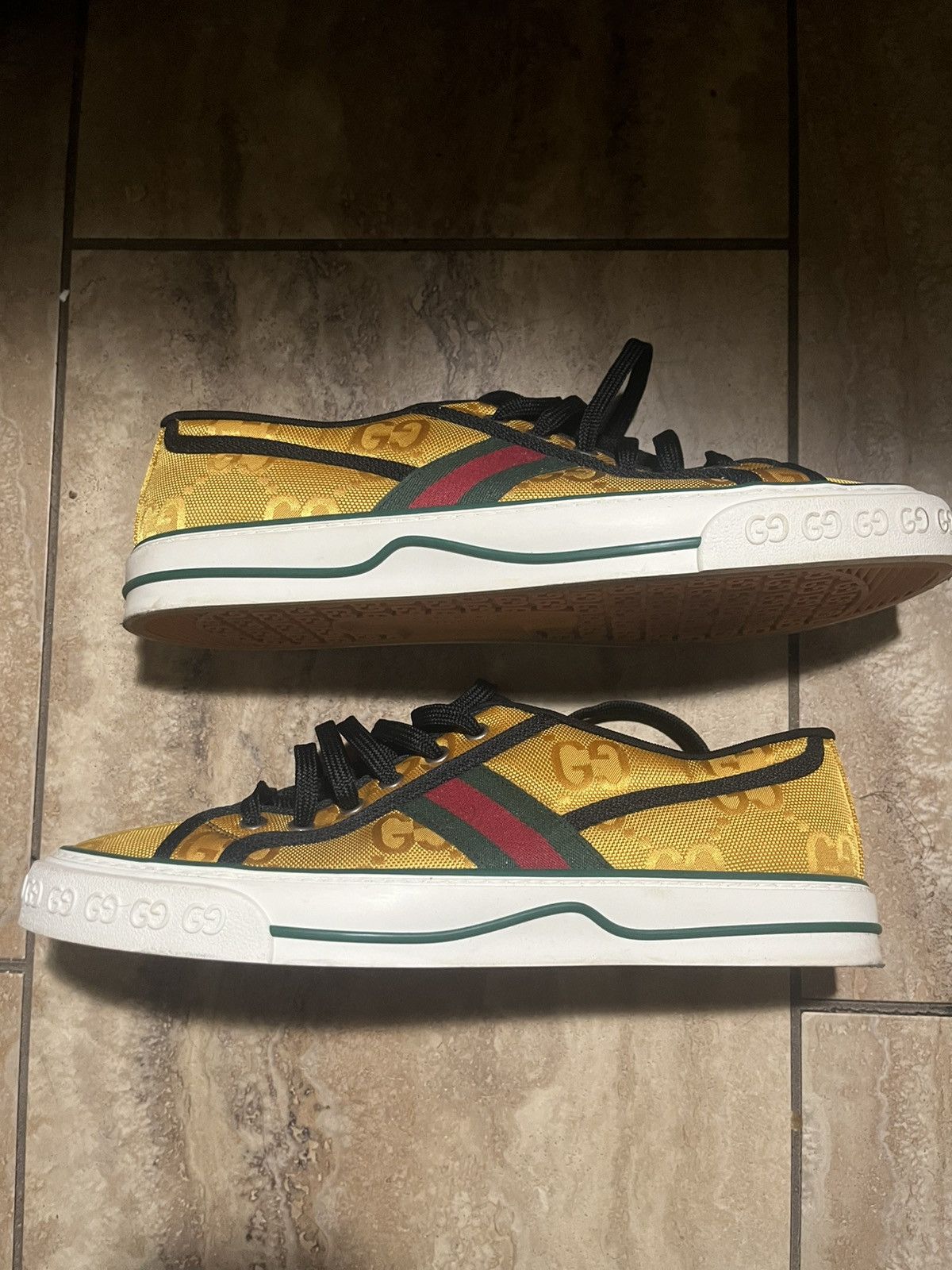 Gucci Yellow Gucci Tennis Sneakers Size US 8 / EU 41 - 2 Thumbnail