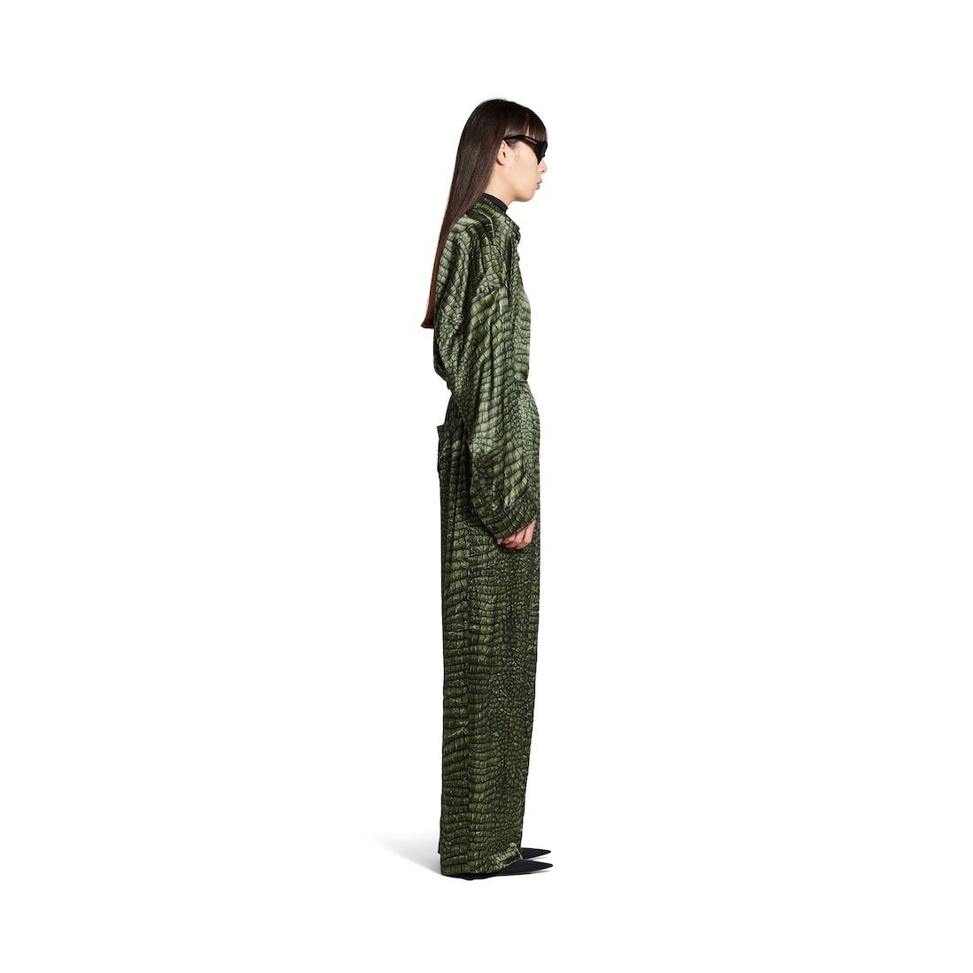 Balenciaga o1bcso1str0326 Pyjama Pants in Green Size 27" / US 4 / IT 40 - 3 Thumbnail