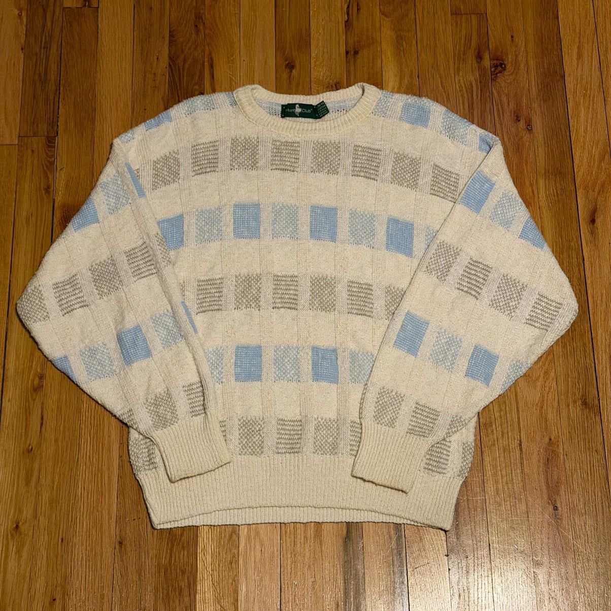 Hunt Club Vintage 90s 3d Knit Sweater Size US L / EU 52-54 / 3 - 1 Thumbnail