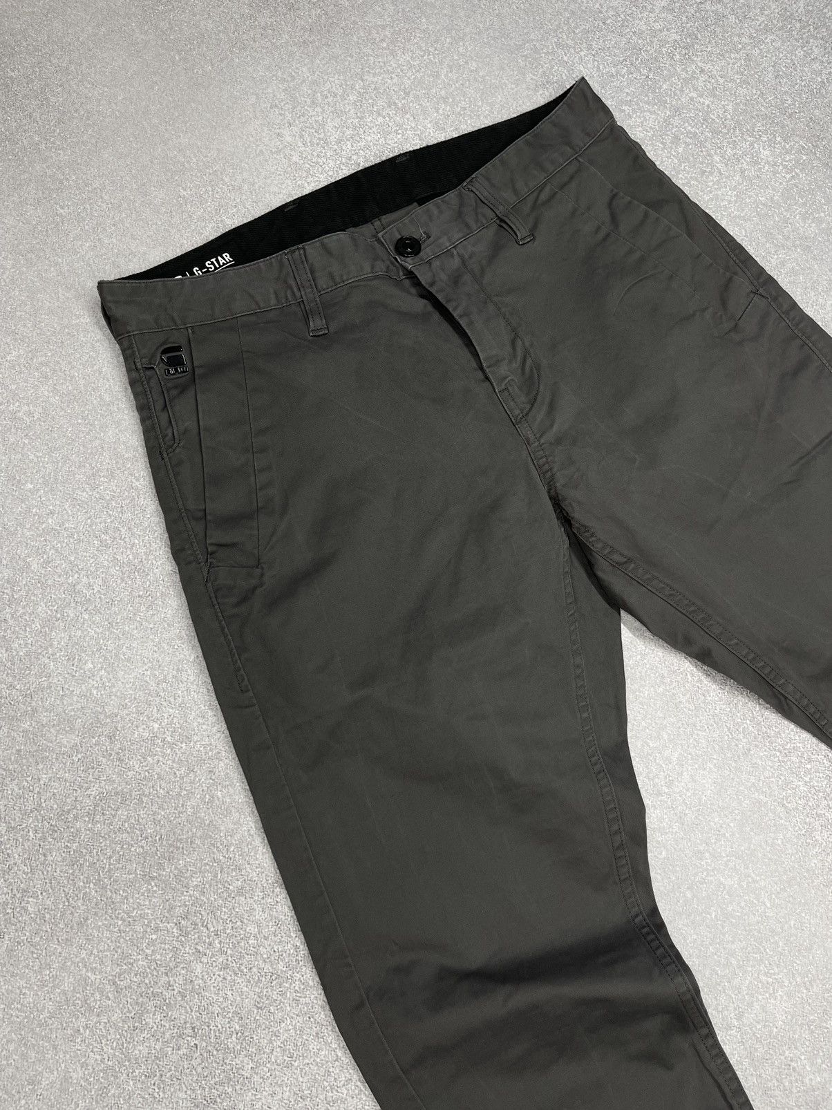 G-Star Mens G Star Raw Bronson Slim Chino Pants Grey Y2K Size M Size US 32 / EU 48 - 3 Thumbnail