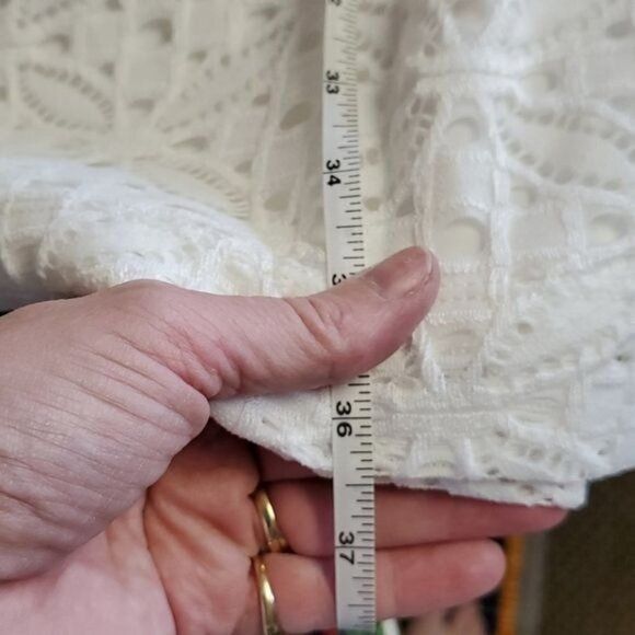 Vintage Robbie Bee Signature Sz. L White Eyelet Dress w Unique Sleev Size L / US 10 / IT 46 - 11 Thumbnail
