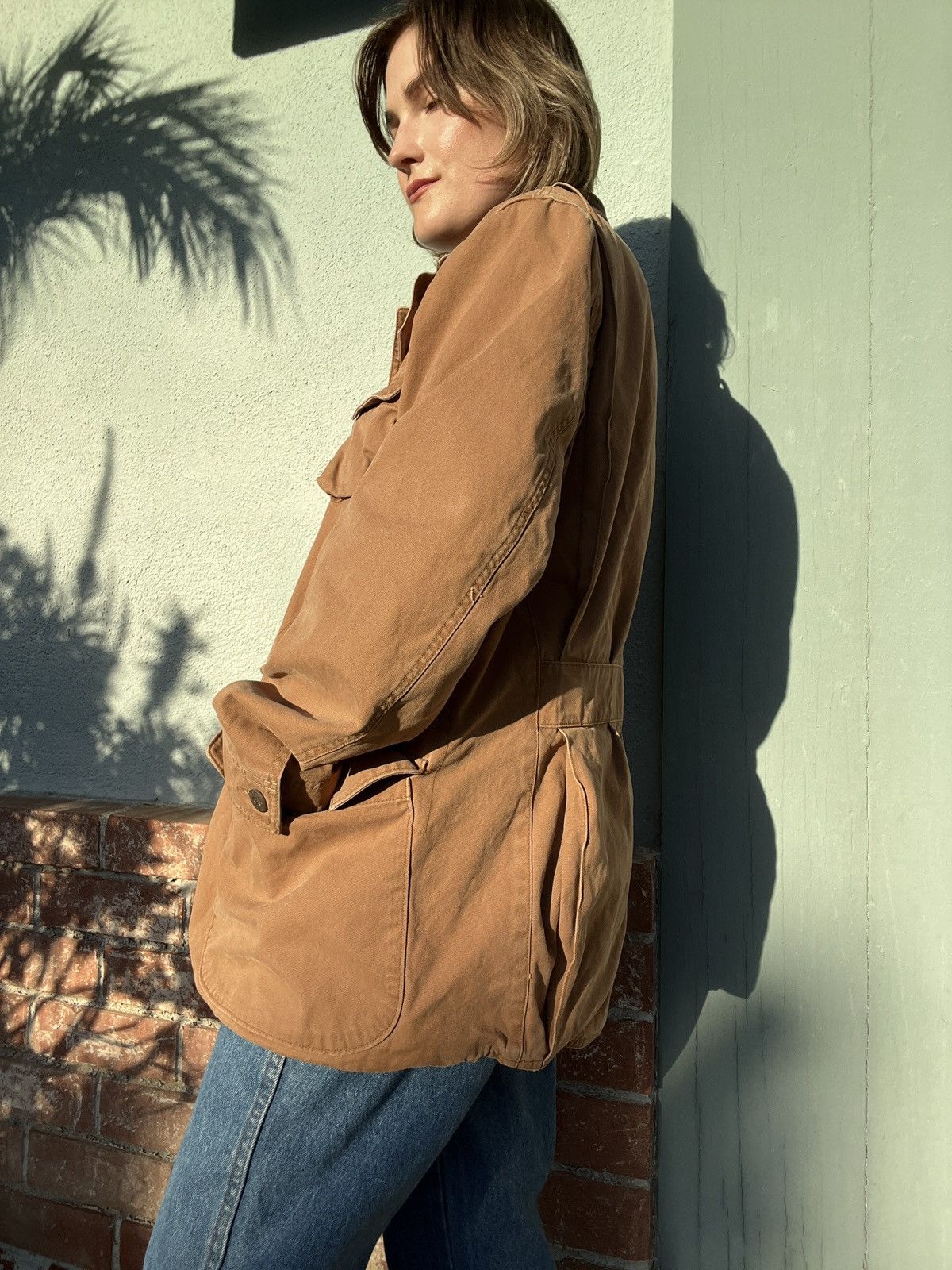 Other Faded warm tan canvas utility / chore jacket Size US M / EU 48-50 / 2 - 4 Thumbnail