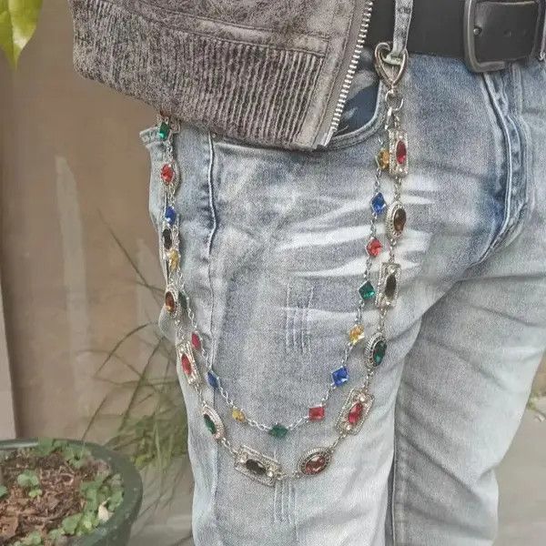 Jewelry Sayaka x Asaka 2 Layer Waist Punk Wallet Chain Pant Waist Size ONE SIZE - 8 Thumbnail