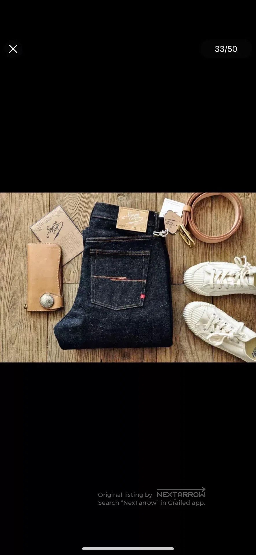 Sauce Zhan Sauce Origin Engraved Silver Limited Jeans. Size US 33 - 1 Thumbnail