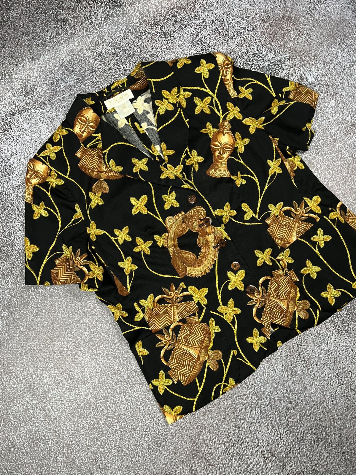 Escada Escada Aztec Vintage Black/Golden royal pattern blazer Size L / US 10 / IT 46 - 2 Thumbnail