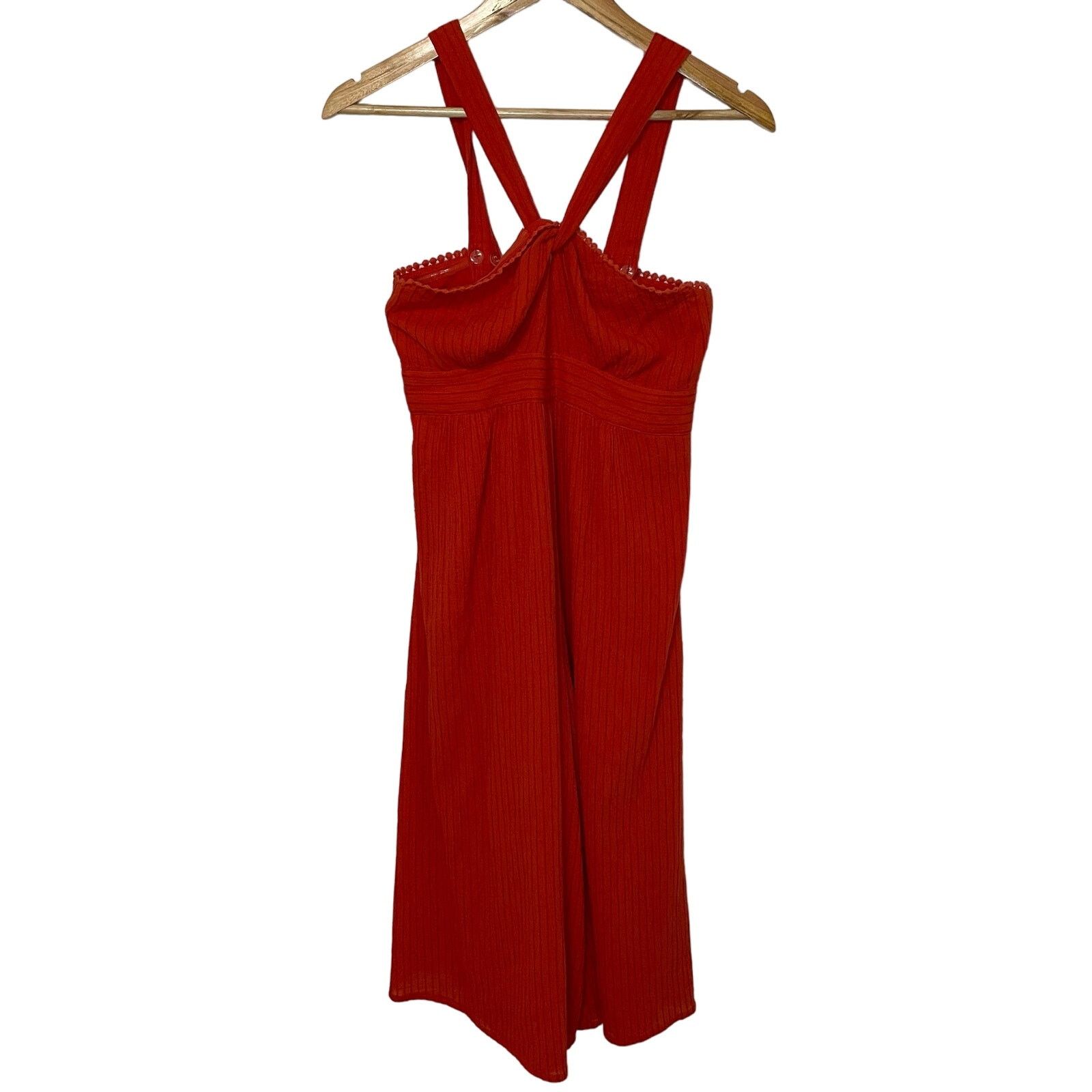 Anthropologie Maeve Orange Textured Jumper 2P Womens Wide Leg Halter Boho Size XS / US 0-2 / IT 36-38 - 1 Thumbnail