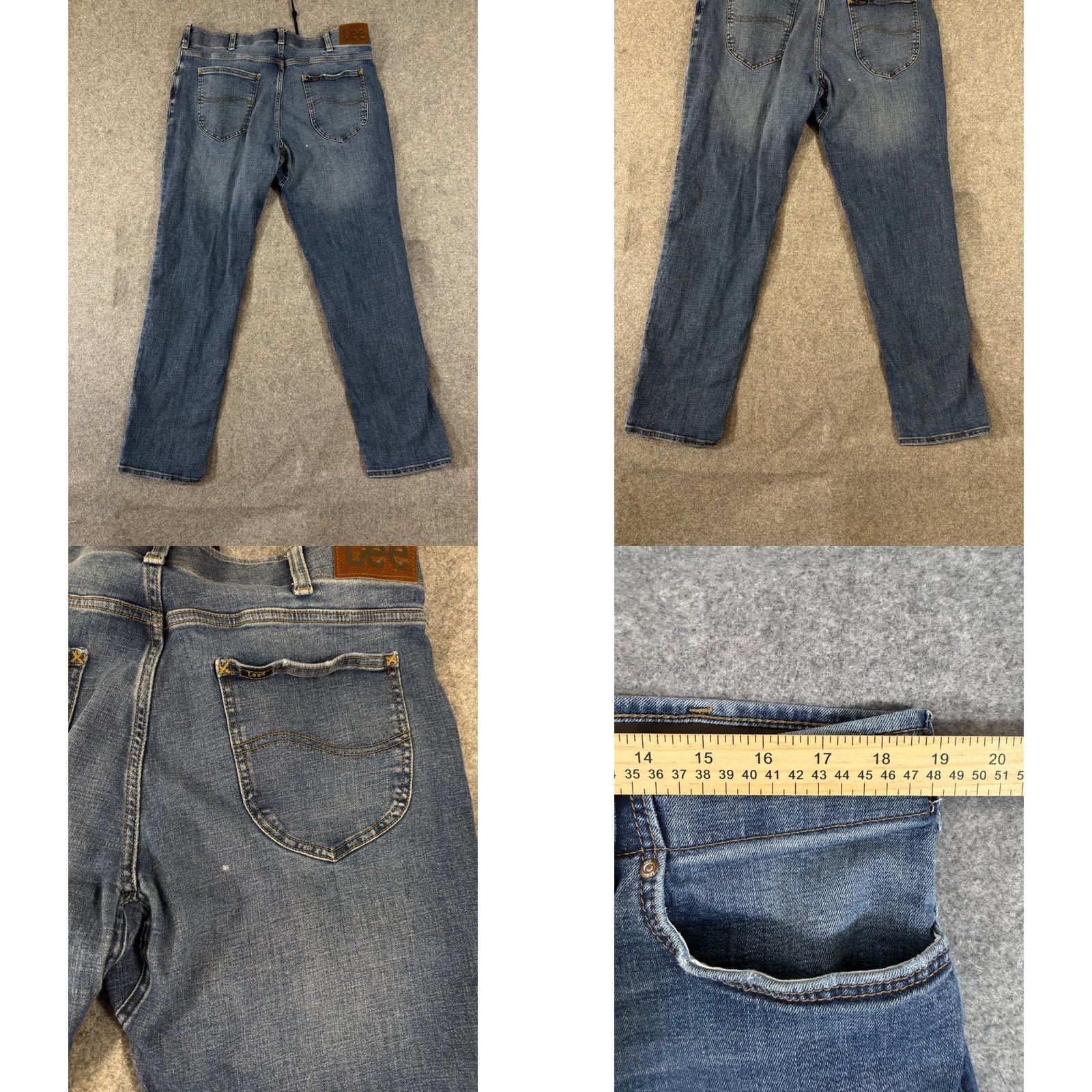Lee Lee Extreme Motion MVP Jeans Mens 38x32 Blue Denim Straight Fit Tapered Leg Stretch Jeans Mens Regular Waist 37in Blue Denim Size US 38 / EU 54 - 9 Thumbnail