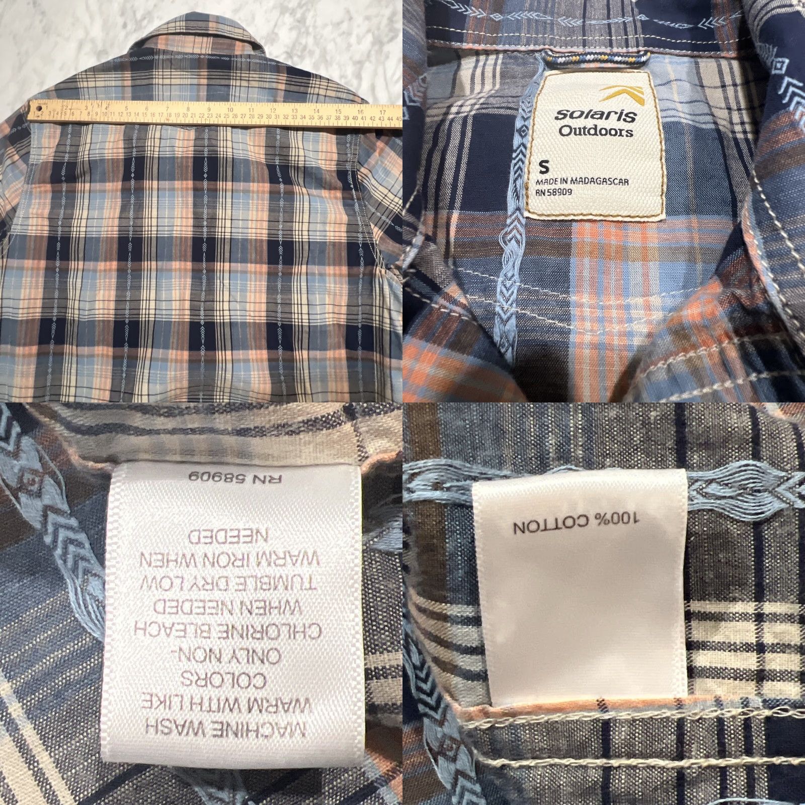 Vintage VINTAGE Solaris Outdoors Snap Western Shirt Men’s Small Pocket Cotton Plaid Size US S / EU 44-46 / 1 - 8 Thumbnail