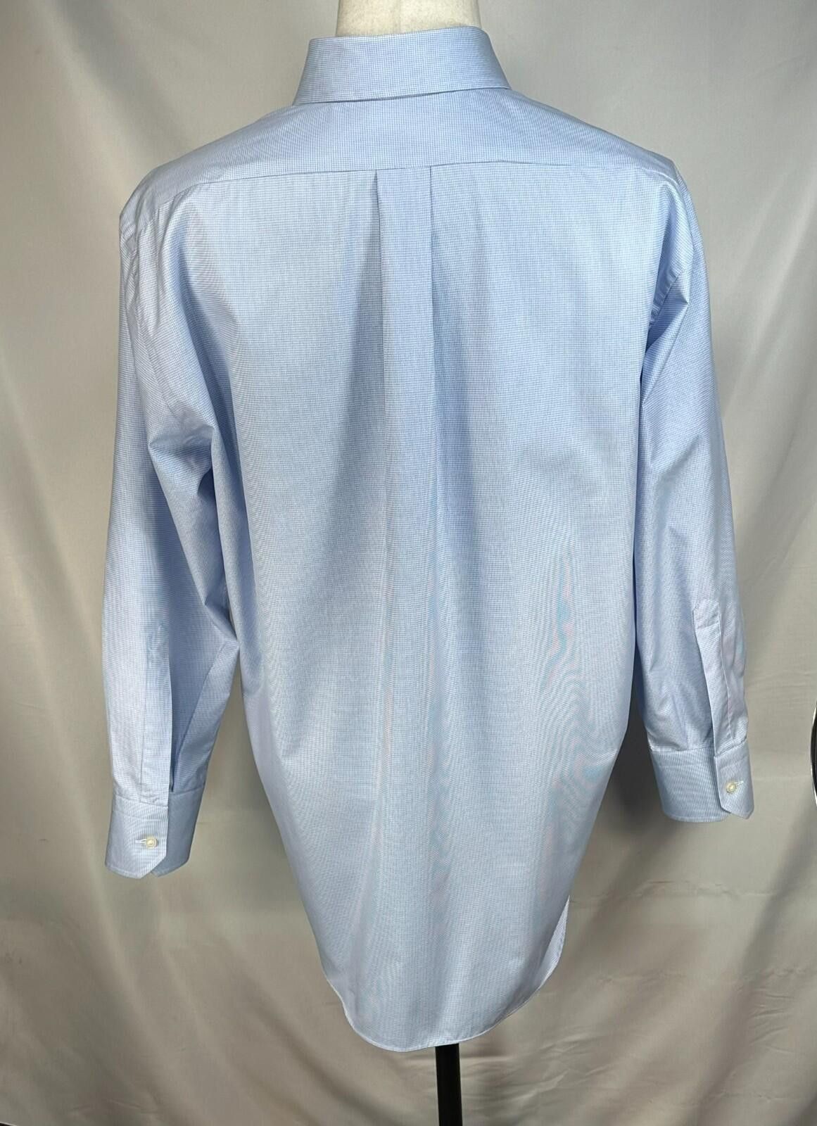 Other Emanuel Berg Cotton Tailored Checked Button Up Blue Mens XL Size 44R - 2 Thumbnail