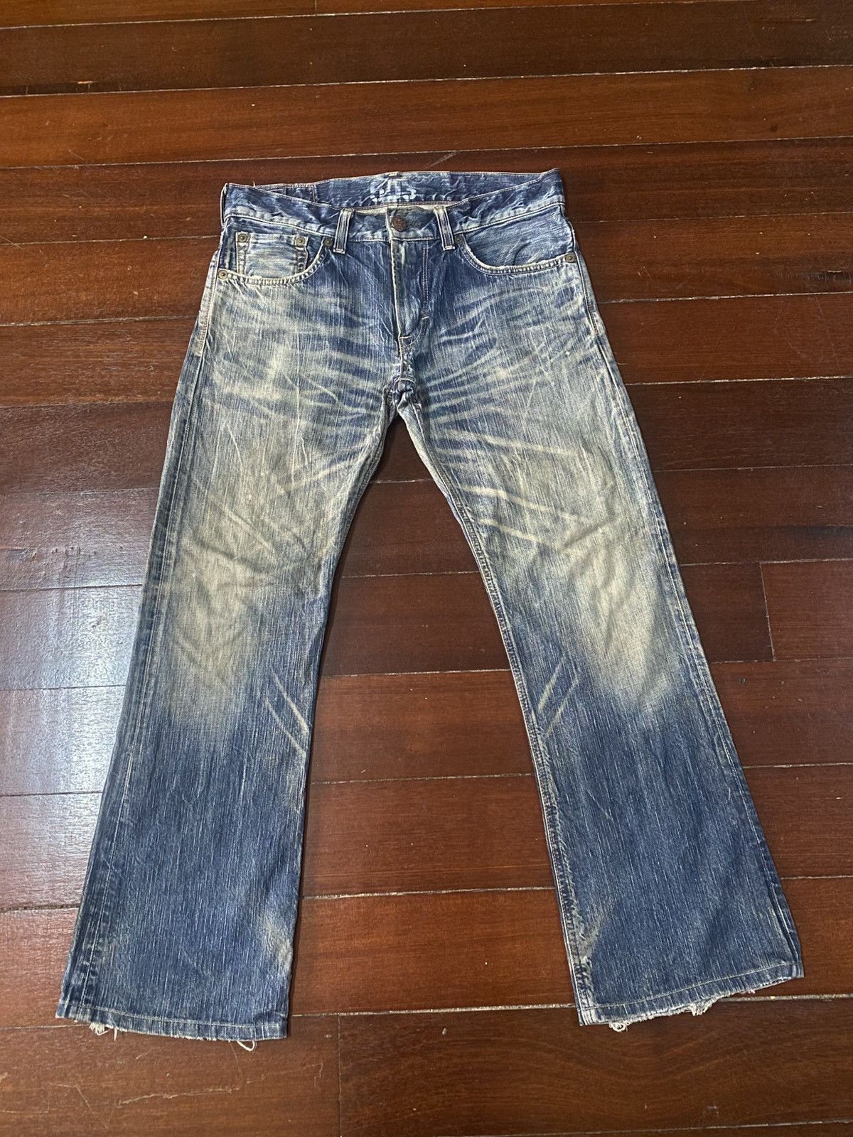 Edwin VERY RARE! EDWIN 503 FLARE mud wash stone wash distressed Size US 36 / EU 52 - 1 Thumbnail
