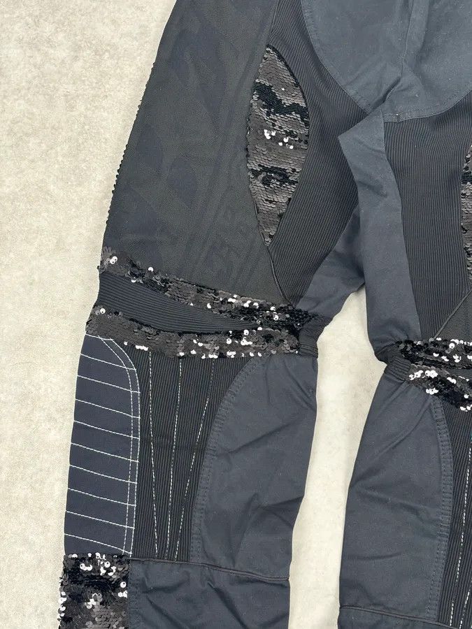 Iceberg 2000s Iceberg Black Cotton Sequin Biker Pants Size US 30 / EU 46 - 8 Thumbnail
