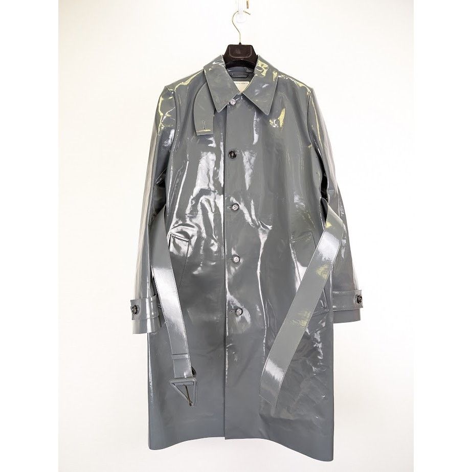 Bottega Veneta o1rshd1 High Shine Leather Calf Coat in Black-Graphite Size XS / US 0-2 / IT 36-38 - 1 Thumbnail