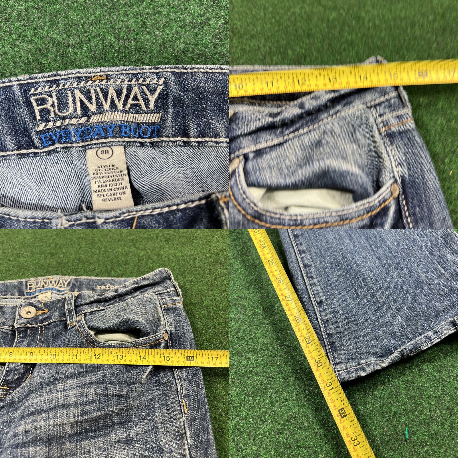Vintage Women's REFUGE Runway Size 8R Everyday Boot Cut Jeans Stretch Distressed Size 30" / US 8 / IT 44 - 8 Thumbnail