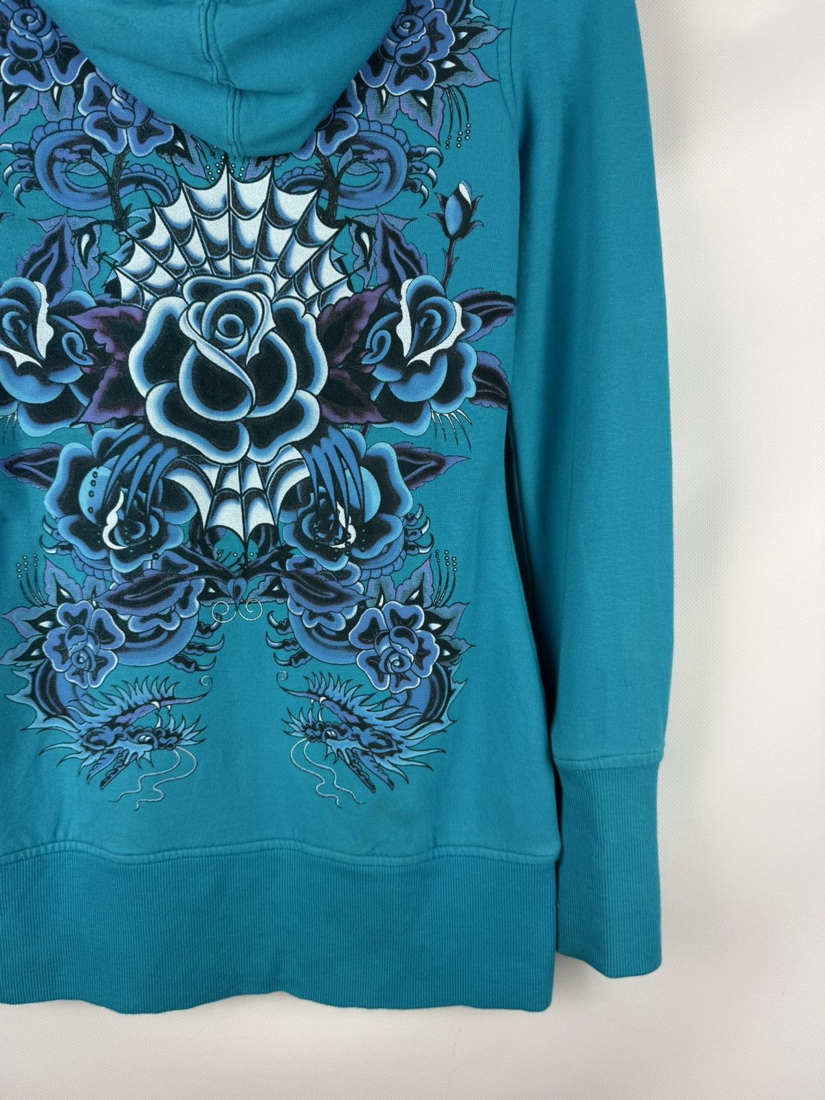 Ed Hardy Ed Hardy By Christian Audigier Y2K Tattoo Overprinted Hoodie Size S / US 4 / IT 40 - 22 Thumbnail