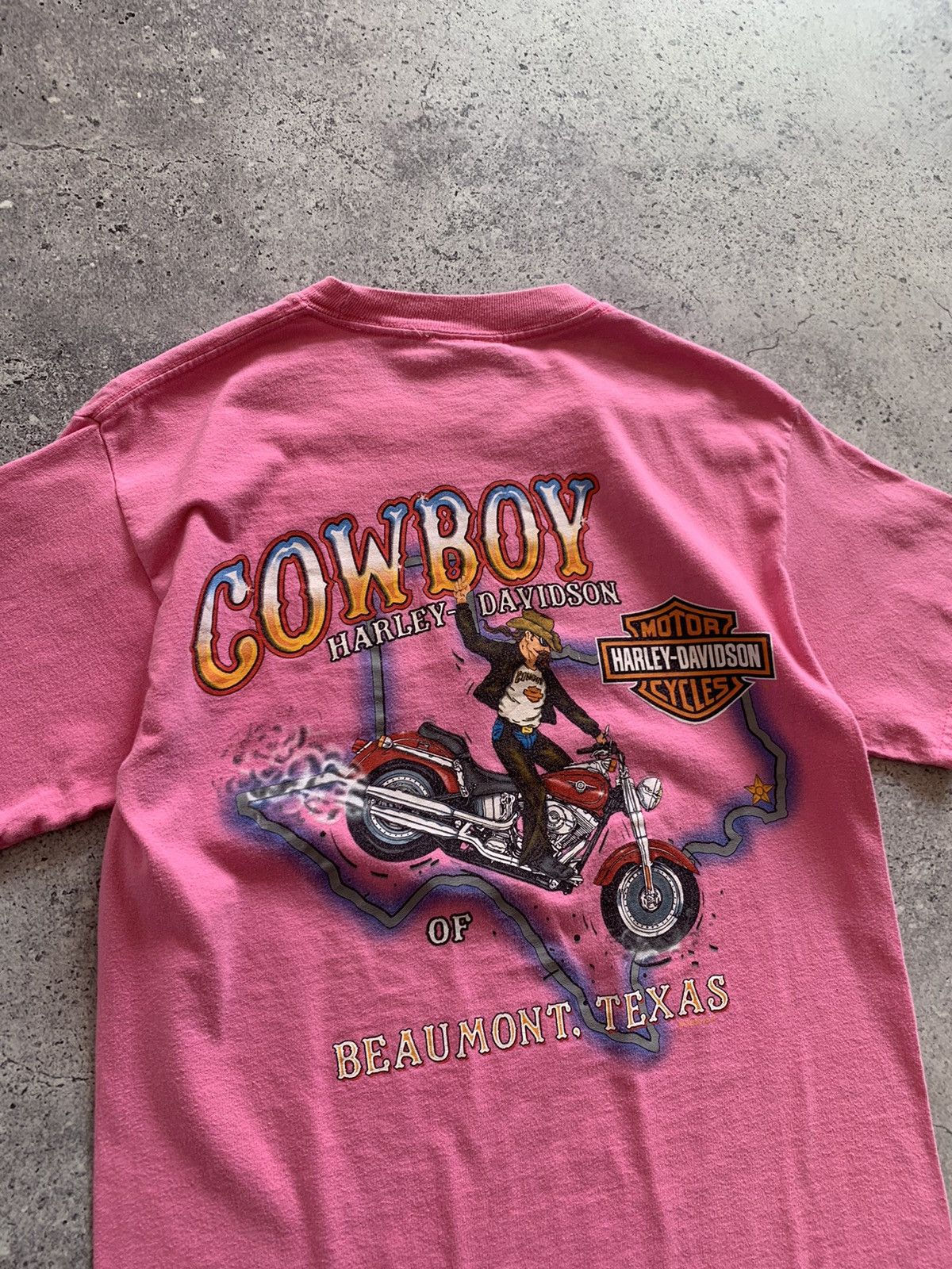 Harley Davidson Vintage Harley Davidson 2009 Cowboy Texas Pink Tee Shirt Size S / US 4 / IT 40 - 4 Thumbnail